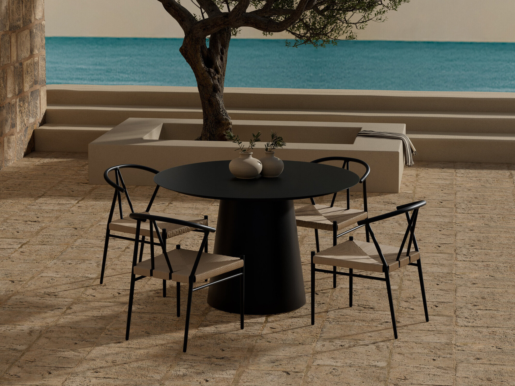 Conjunto de mesa y sillas Dallas 5326 (Negro)