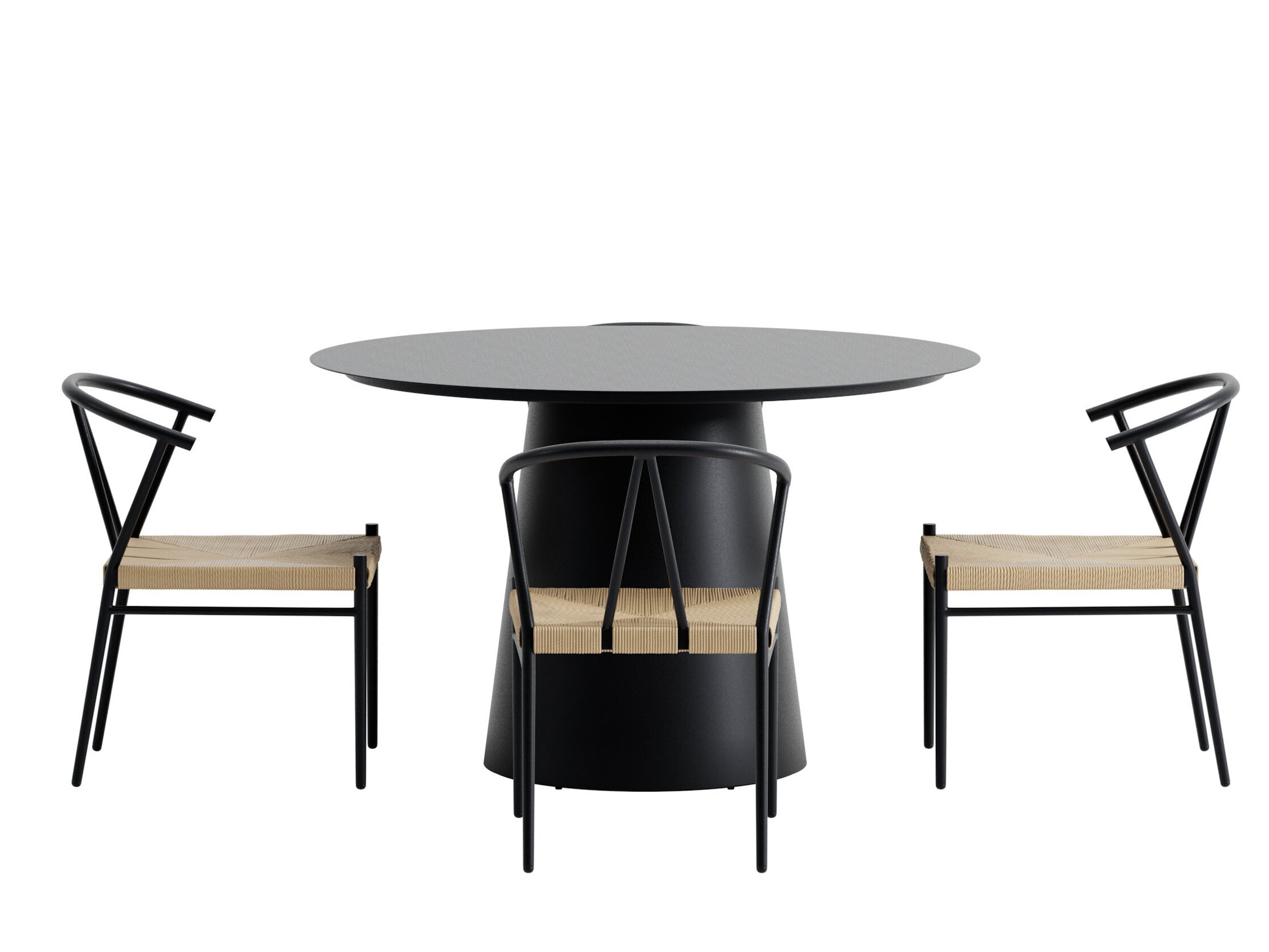 Conjunto de mesa y sillas Dallas 5326 (Negro)