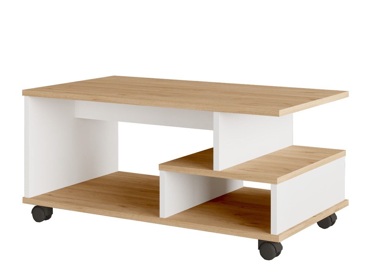 Mesa de centro Kailua 2788 (Blanco + Roble)