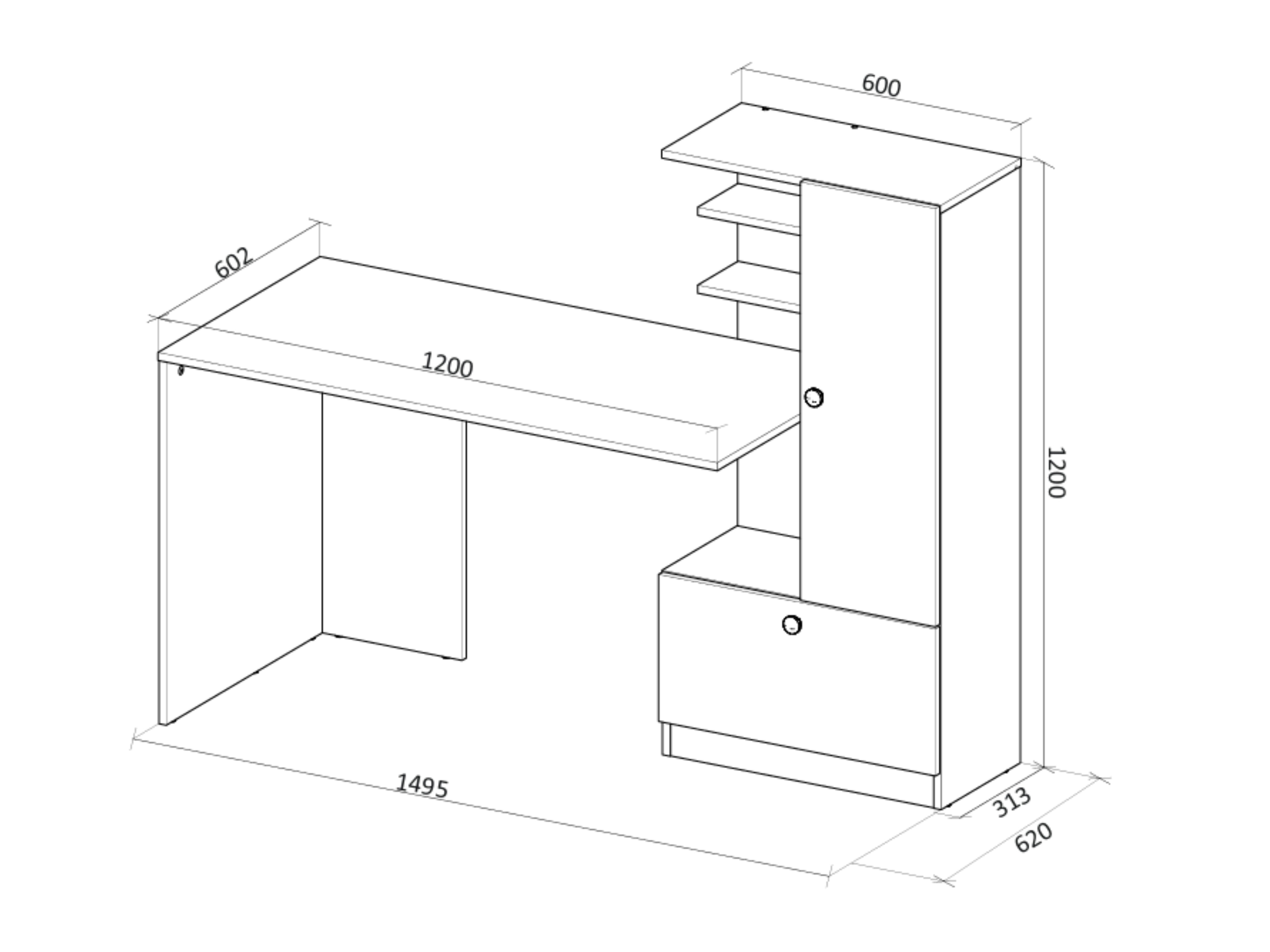 Mesa de oficina Houston 2148 (Blanco)