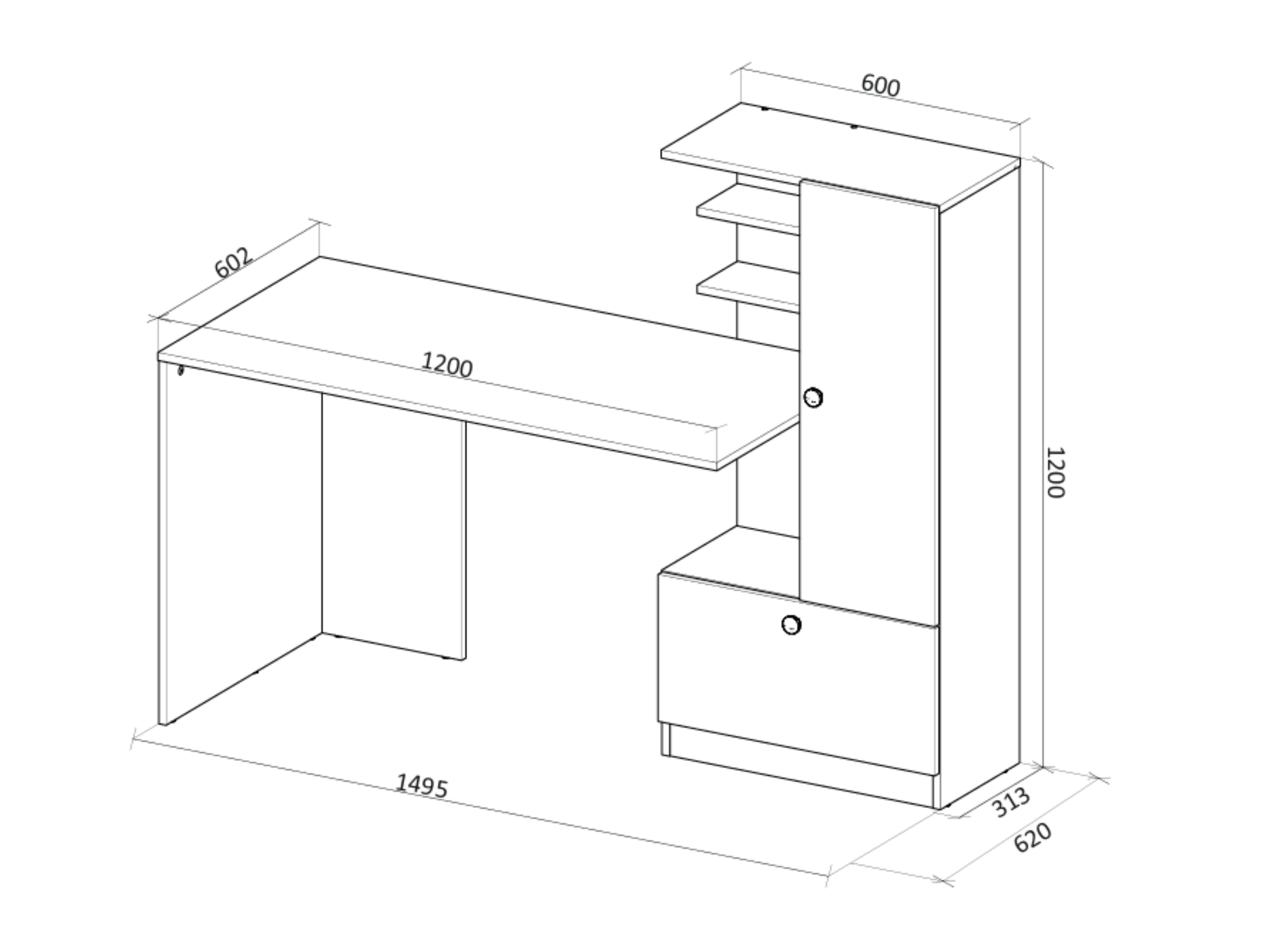 Mesa de oficina Houston 2148 (Roble Artisan)