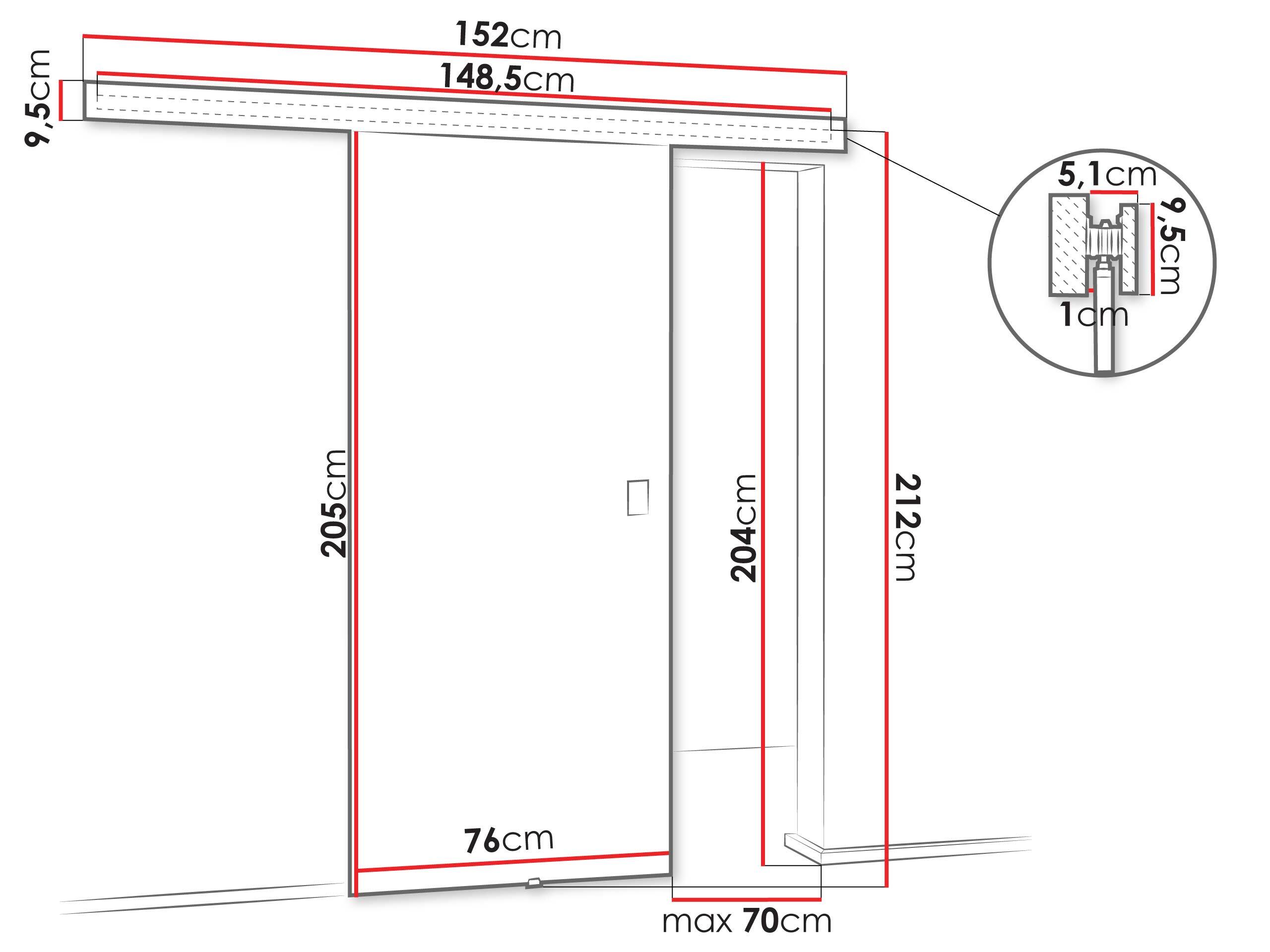 Puerta corredera Dover 215 (Roble Sonoma)