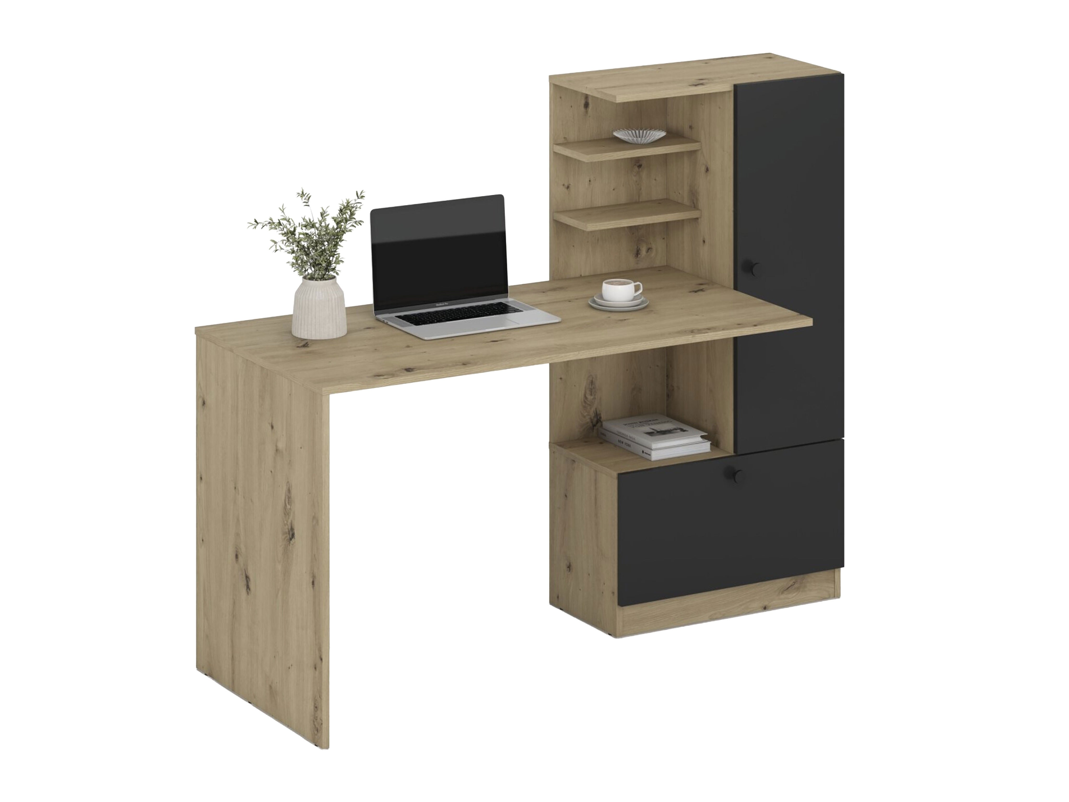 Mesa de oficina Houston 2148 (Negro + Roble Artisan)