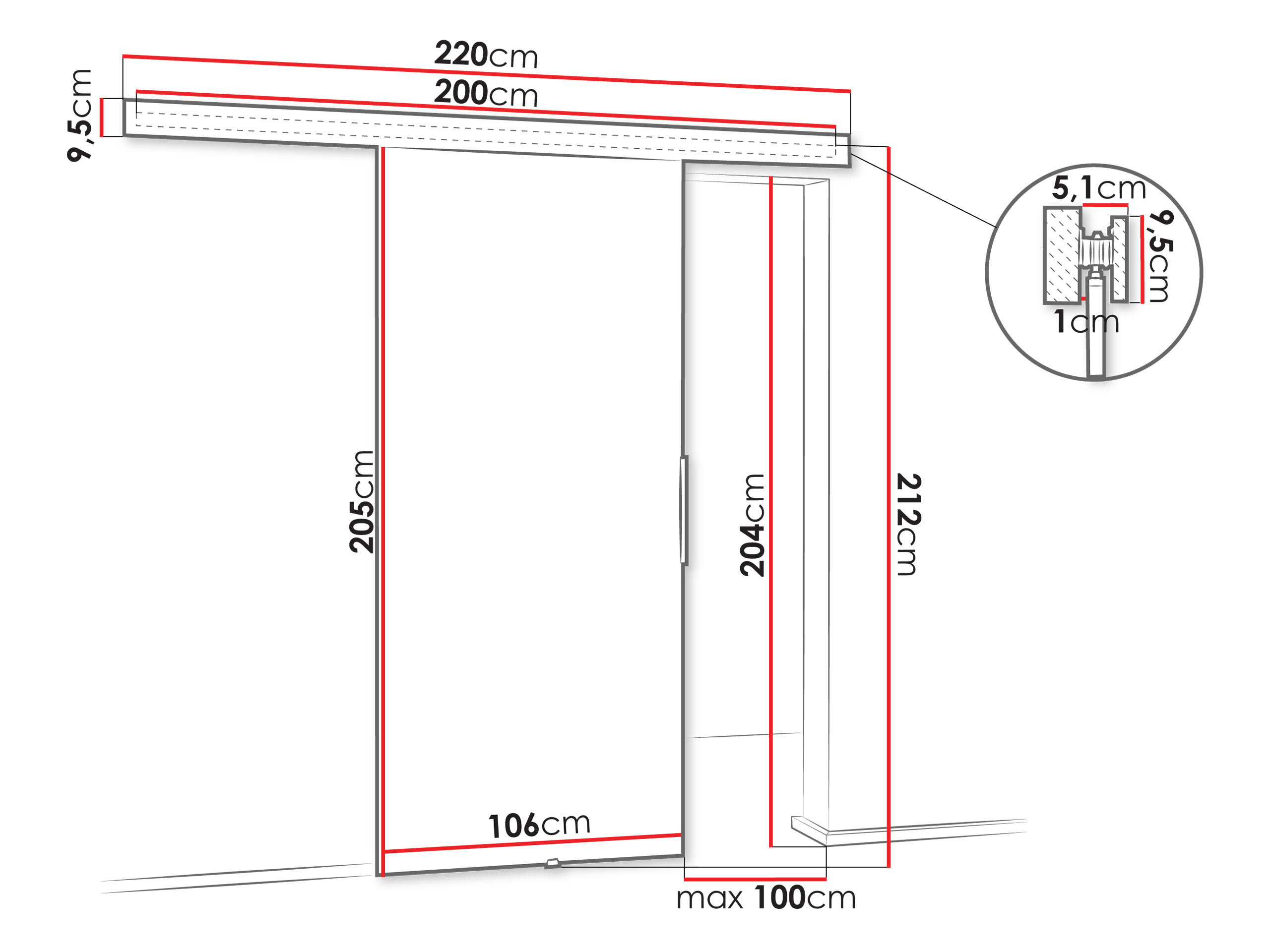 Puerta corredera Dover 143 (Fresno oscuro)