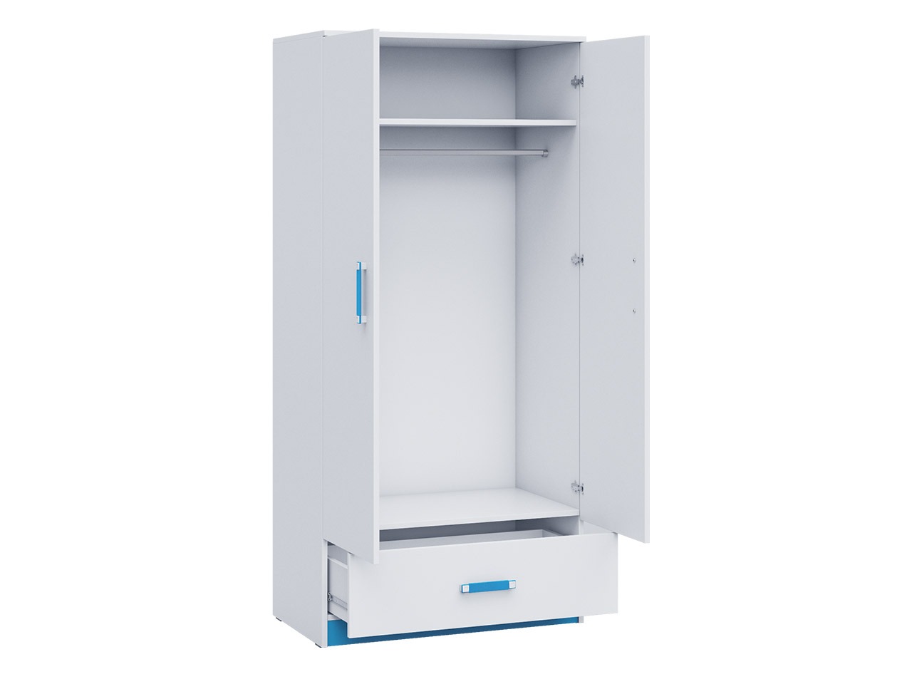 Conjunto de dormitorio infantil Sorviru 107 (Blanco + Turquesa)