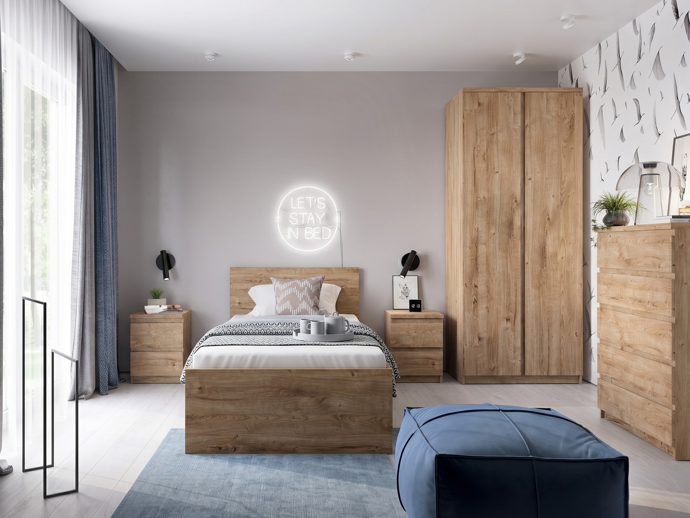 Cama Merfere 107 (Roble)