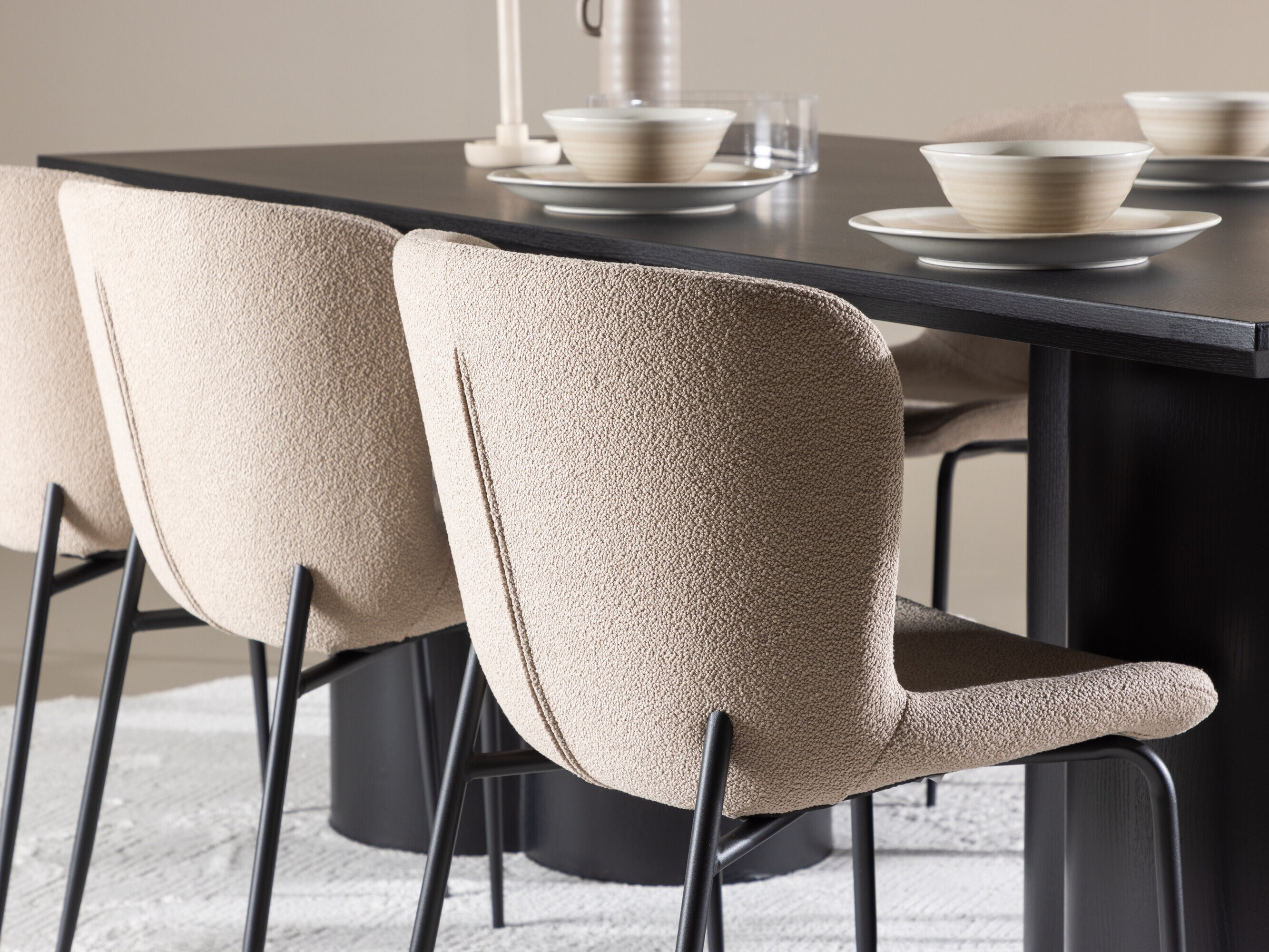 Conjunto de mesas y sillas para comedor Dallas 5343 (Beige)