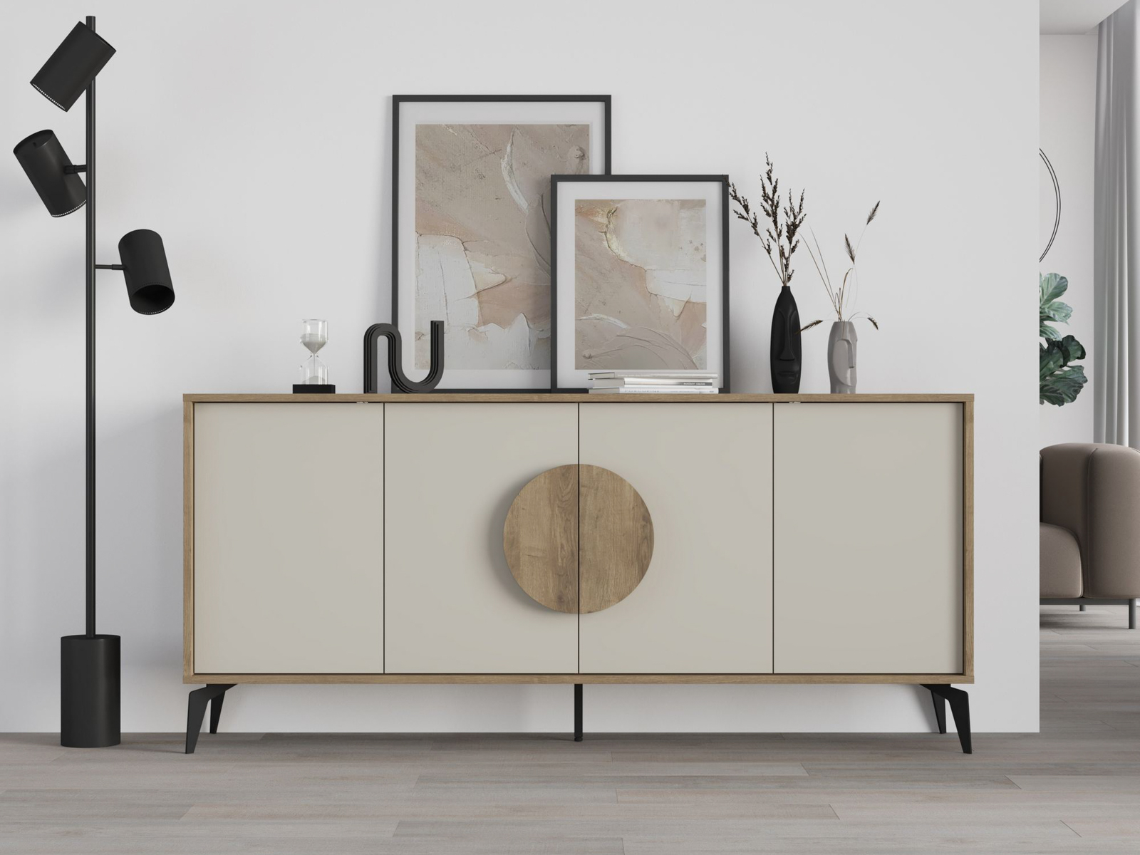 Aparador Kailua 2794 (Beige + Madera oscura)