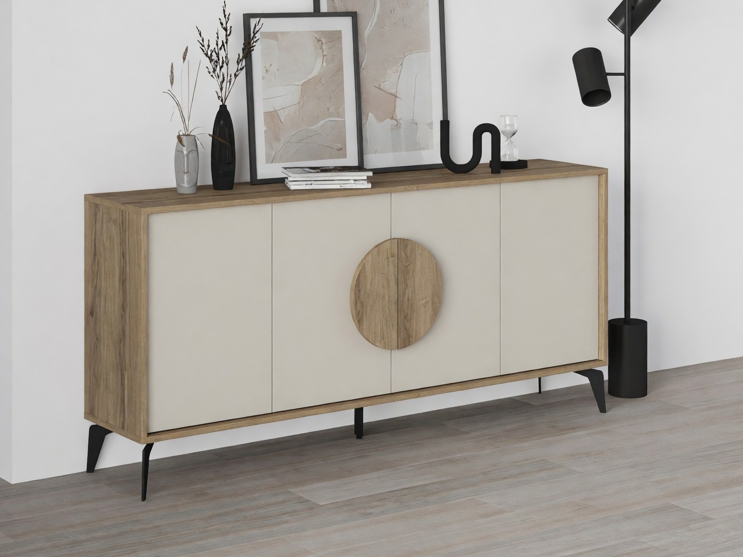 Aparador Kailua 2794 (Beige + Madera oscura)