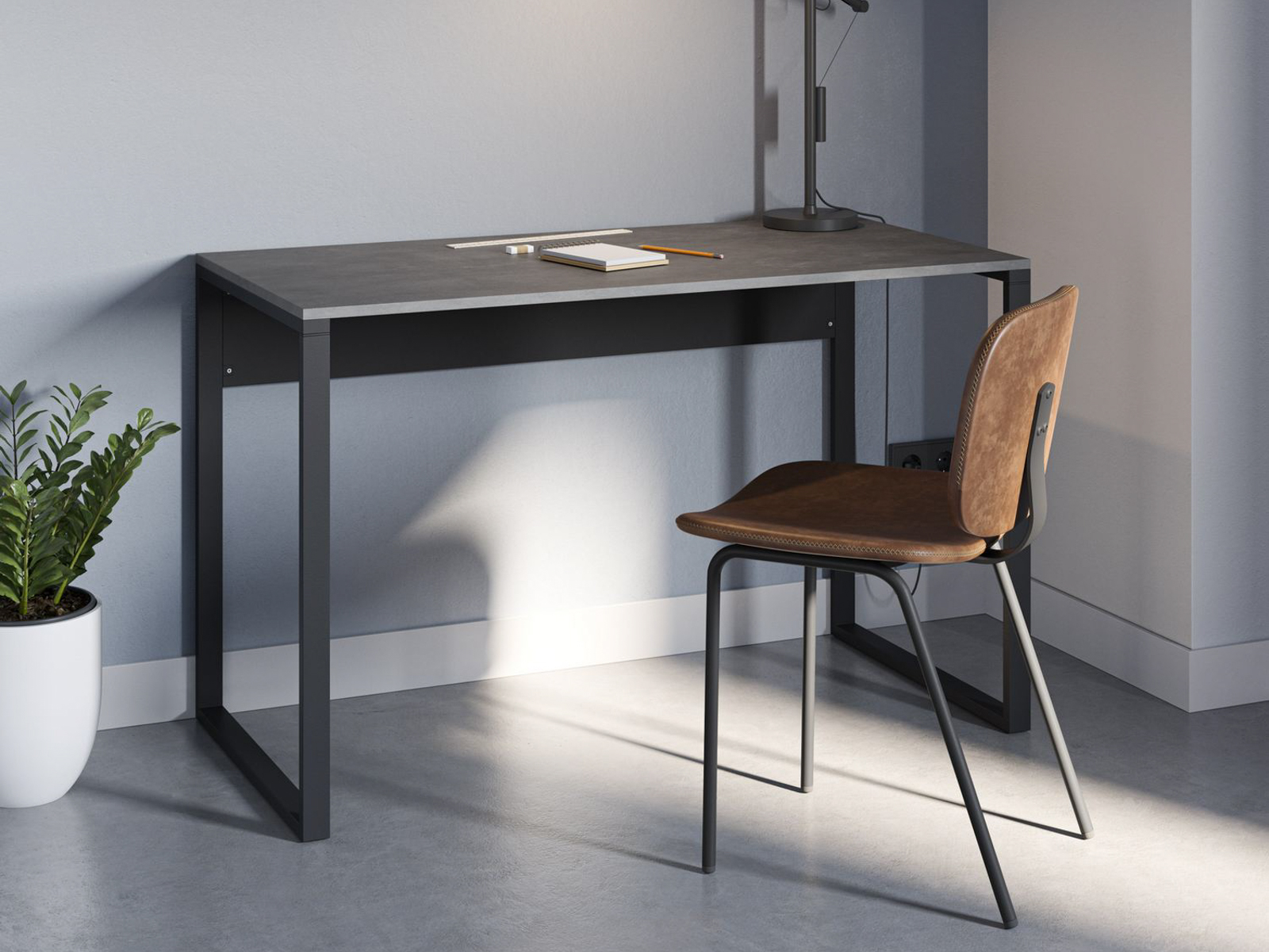 Mesa de oficina Kailua 2795 (Gris + Negro)