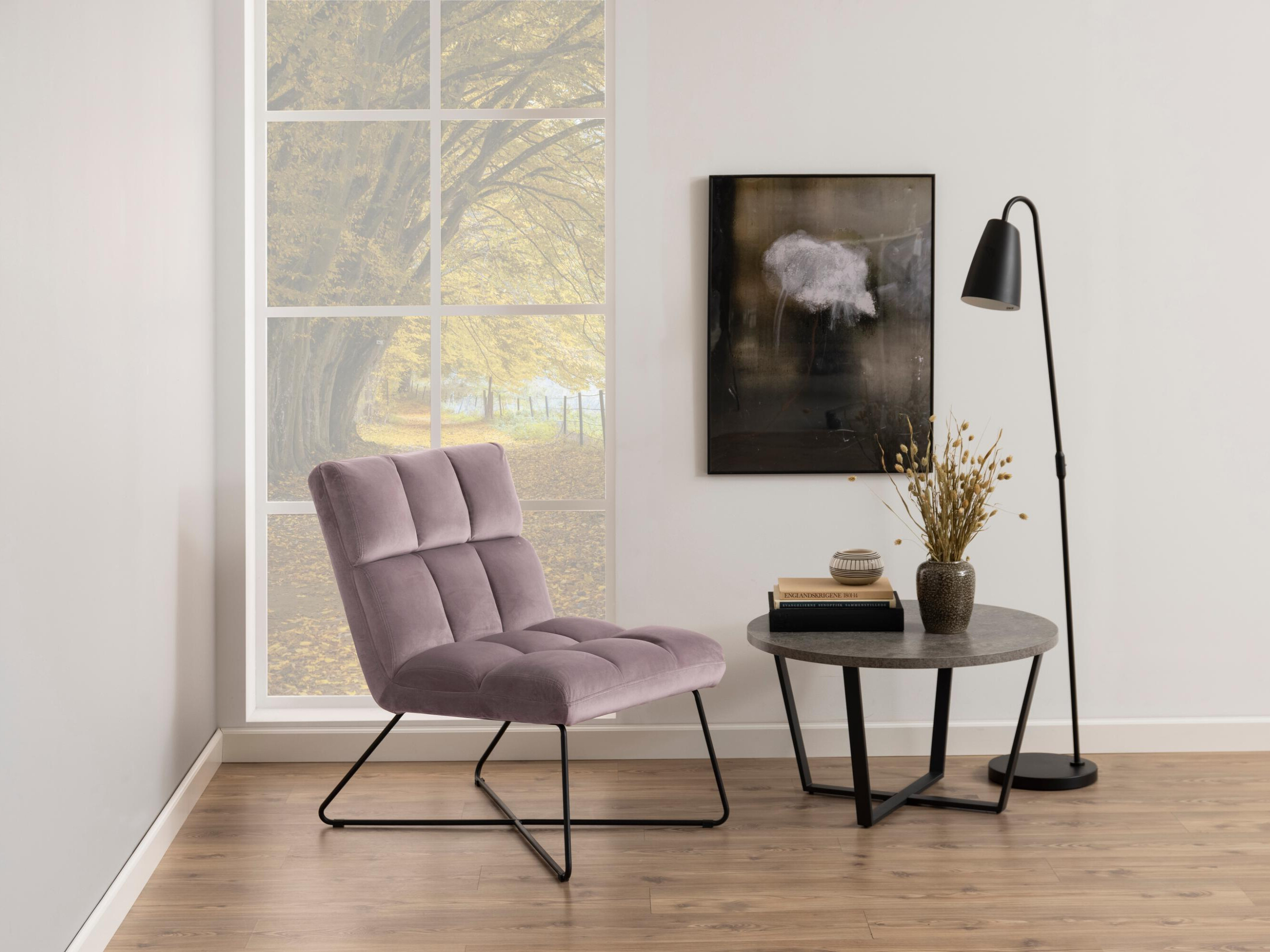 Sillón Norsica 370 (Rosa Dusty + Negro)