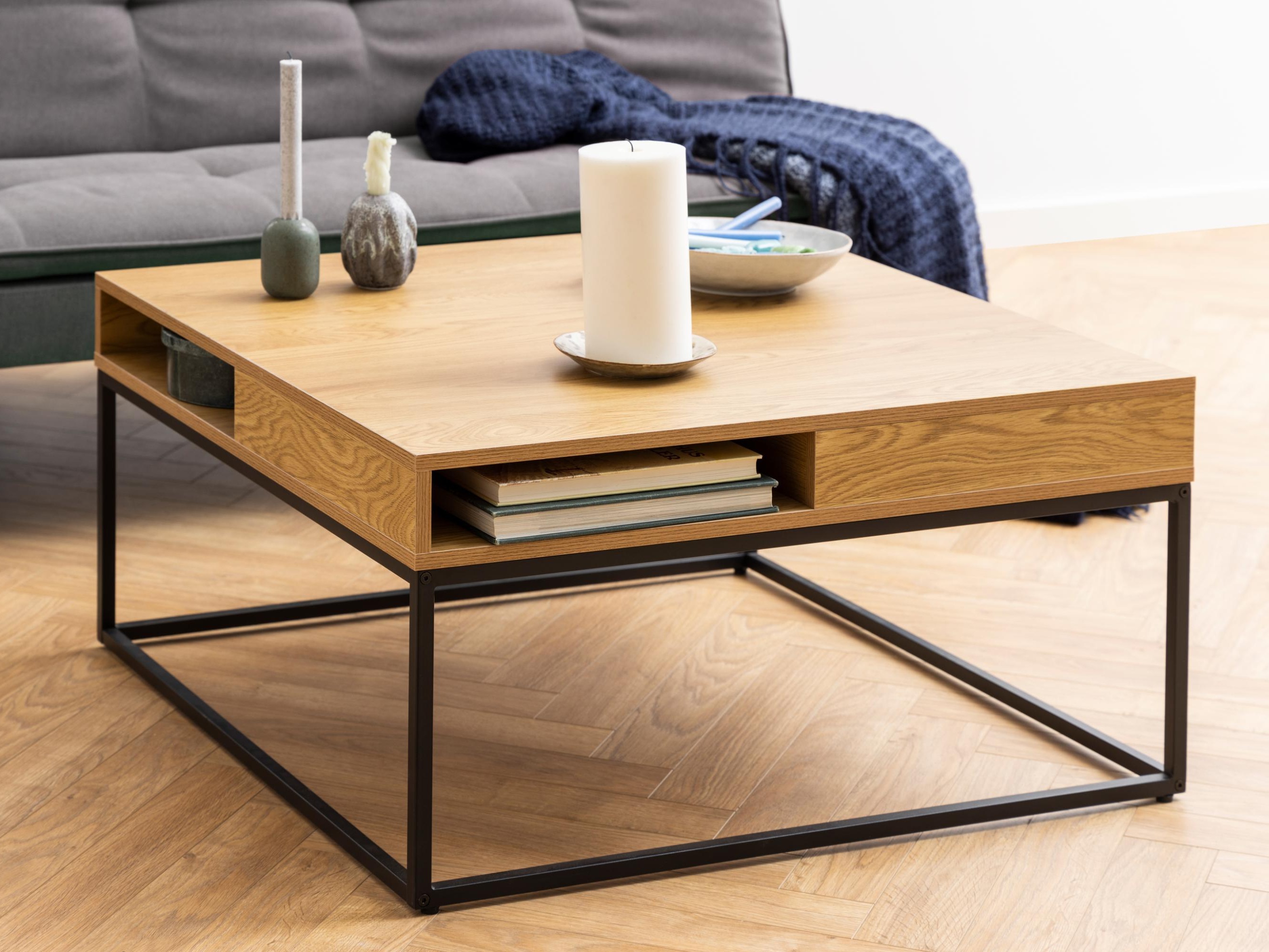 Mesa de centro Norsica 477 (Roble salvaje + Negro)