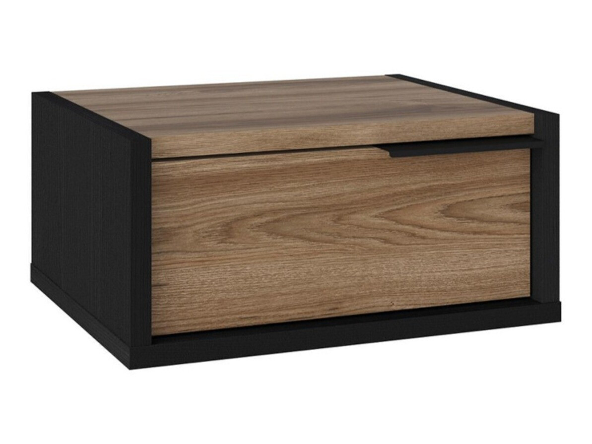 Mesilla de noche Kailua 2802 (Madera oscura + Negro)