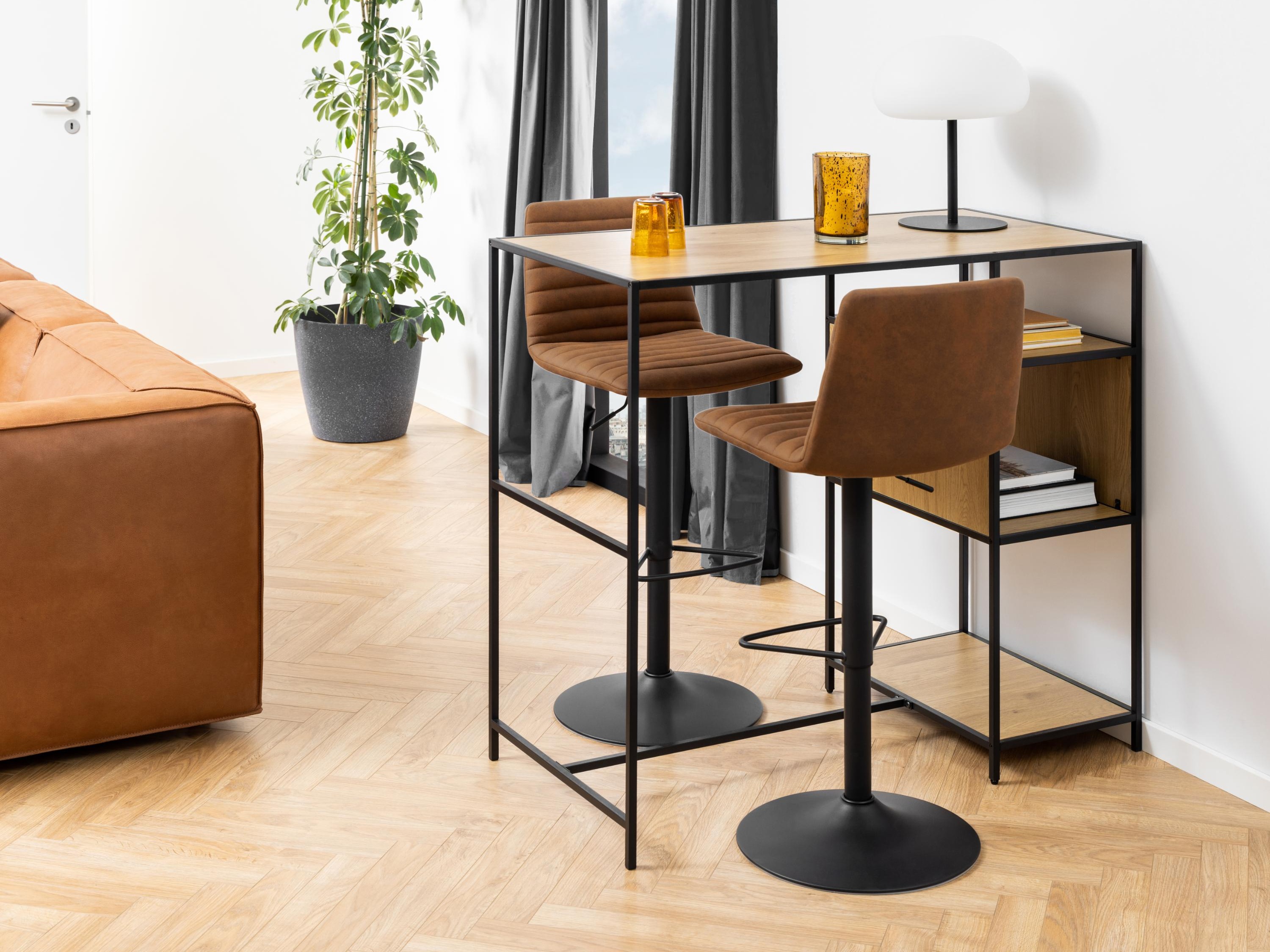 Silla de barra Norsica 501 (Marrón + Negro)