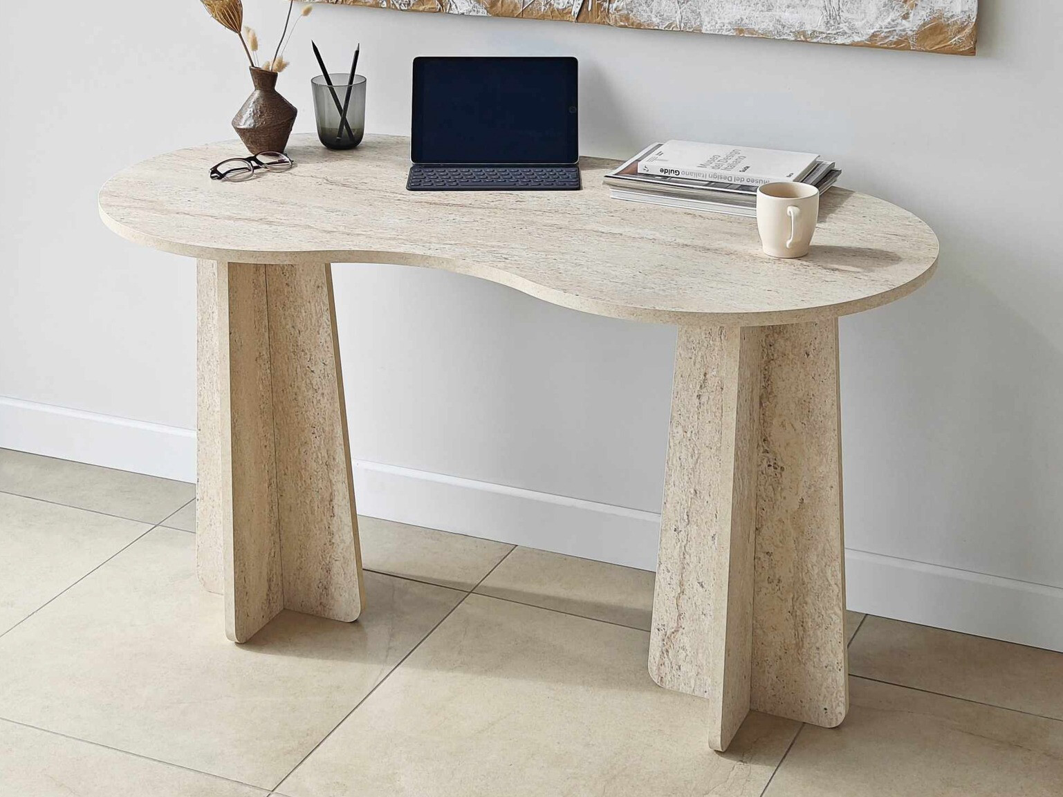 Mesa de oficina Kailua 2808 (Travertino claro)