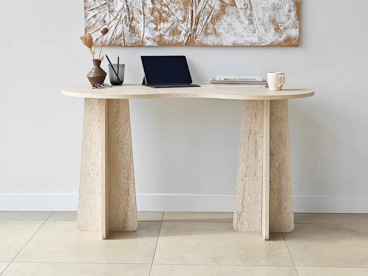Mesa de oficina Kailua 2808 (Travertino claro)