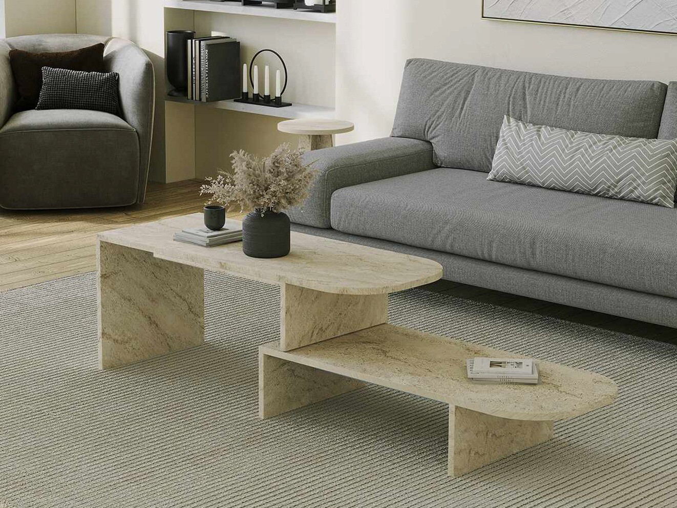 Mesa de centro Kailua 2819 (Travertino claro)