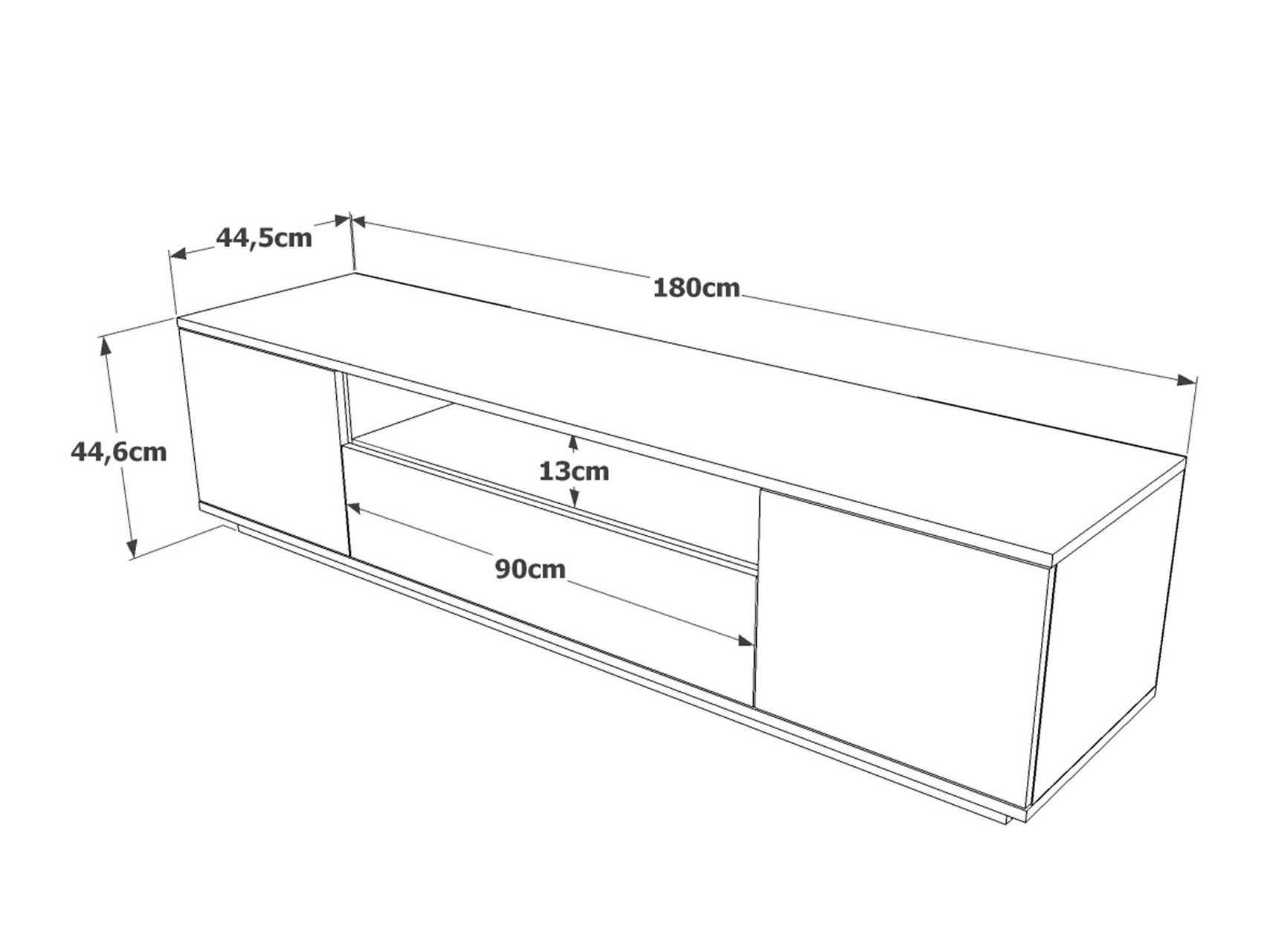 Mueble TV Kailua 105 (Blanco + Pino)