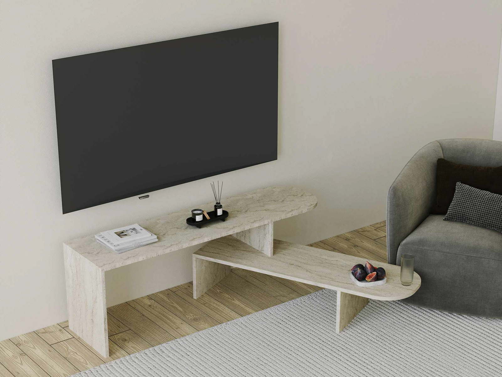 Mueble TV Kailua 2818 (Travertino claro)