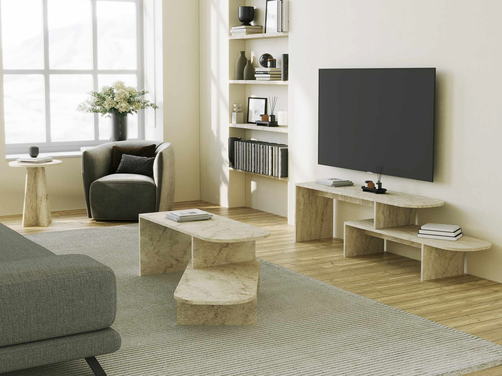 Mueble TV Kailua 2818 (Travertino claro)