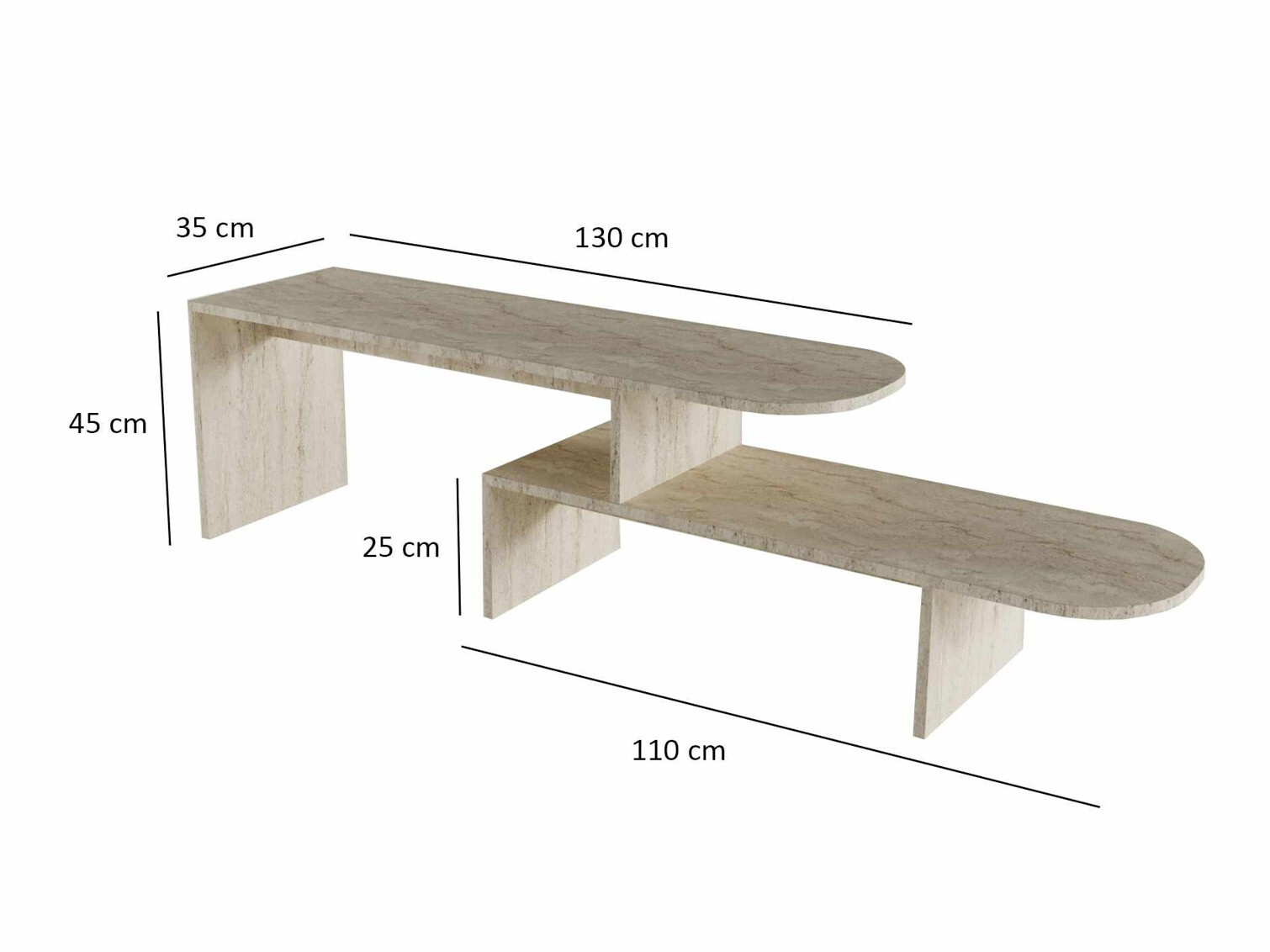 Mueble TV Kailua 2818 (Travertino claro)