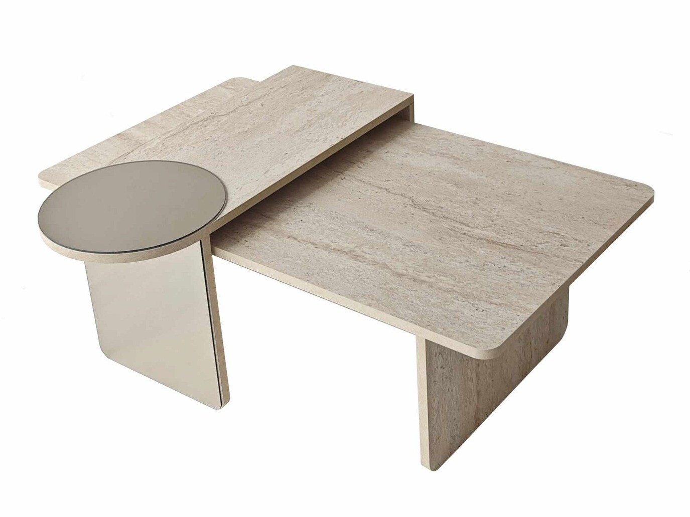 Conjunto mesa de centro Kailua 2822 (Travertino claro)