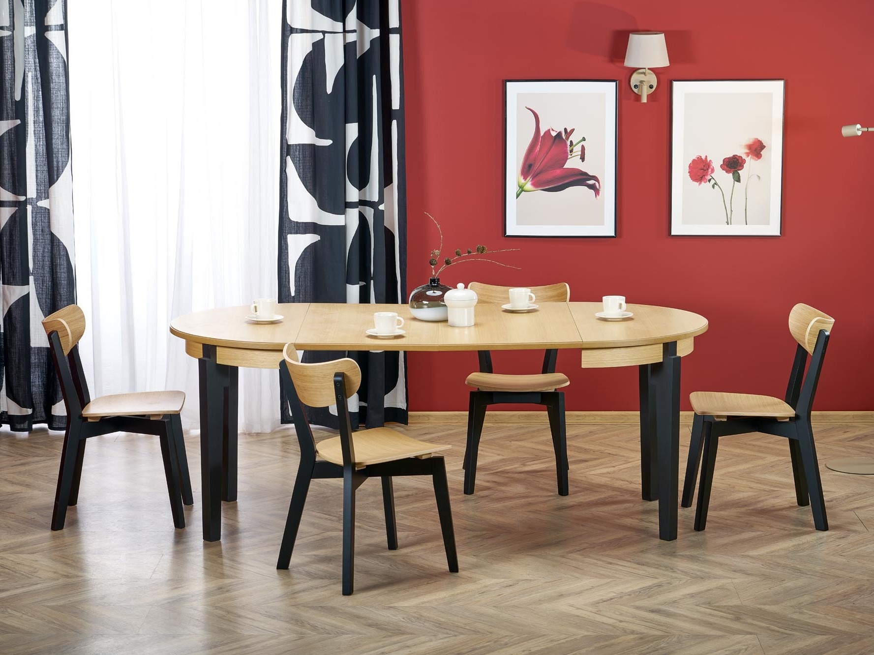 Mesa Houston 785 (Roble + Negro)