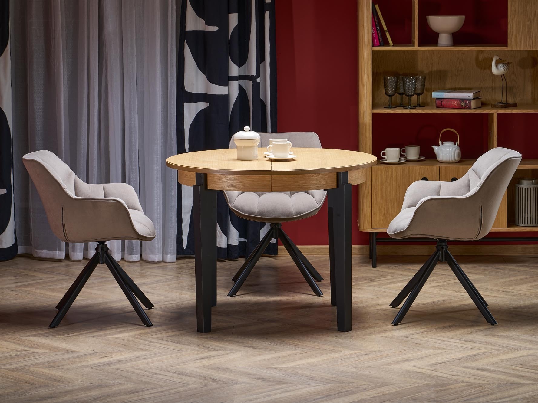 Mesa Houston 785 (Roble + Negro)