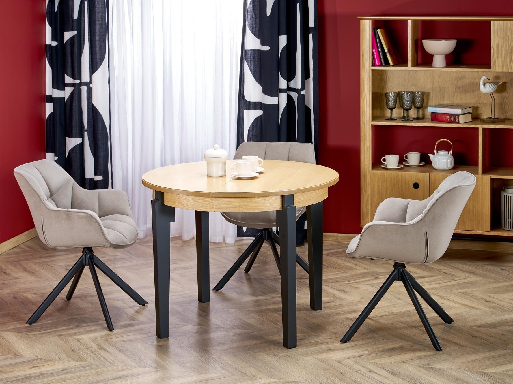 Mesa Houston 785 (Roble + Negro)