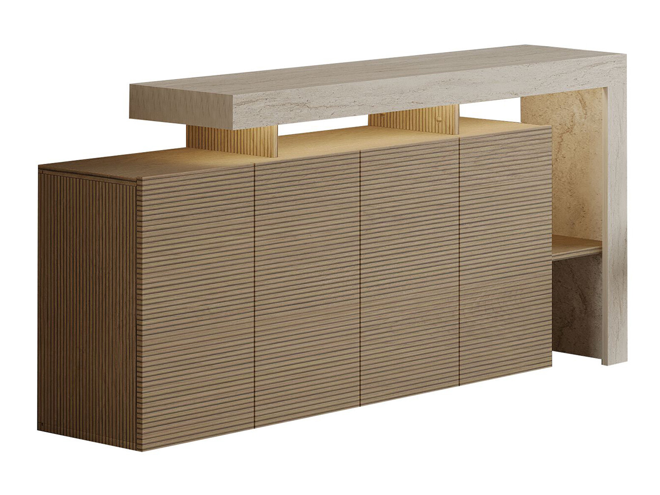 Aparador Kailua 2825 (Roble + Travertino claro)