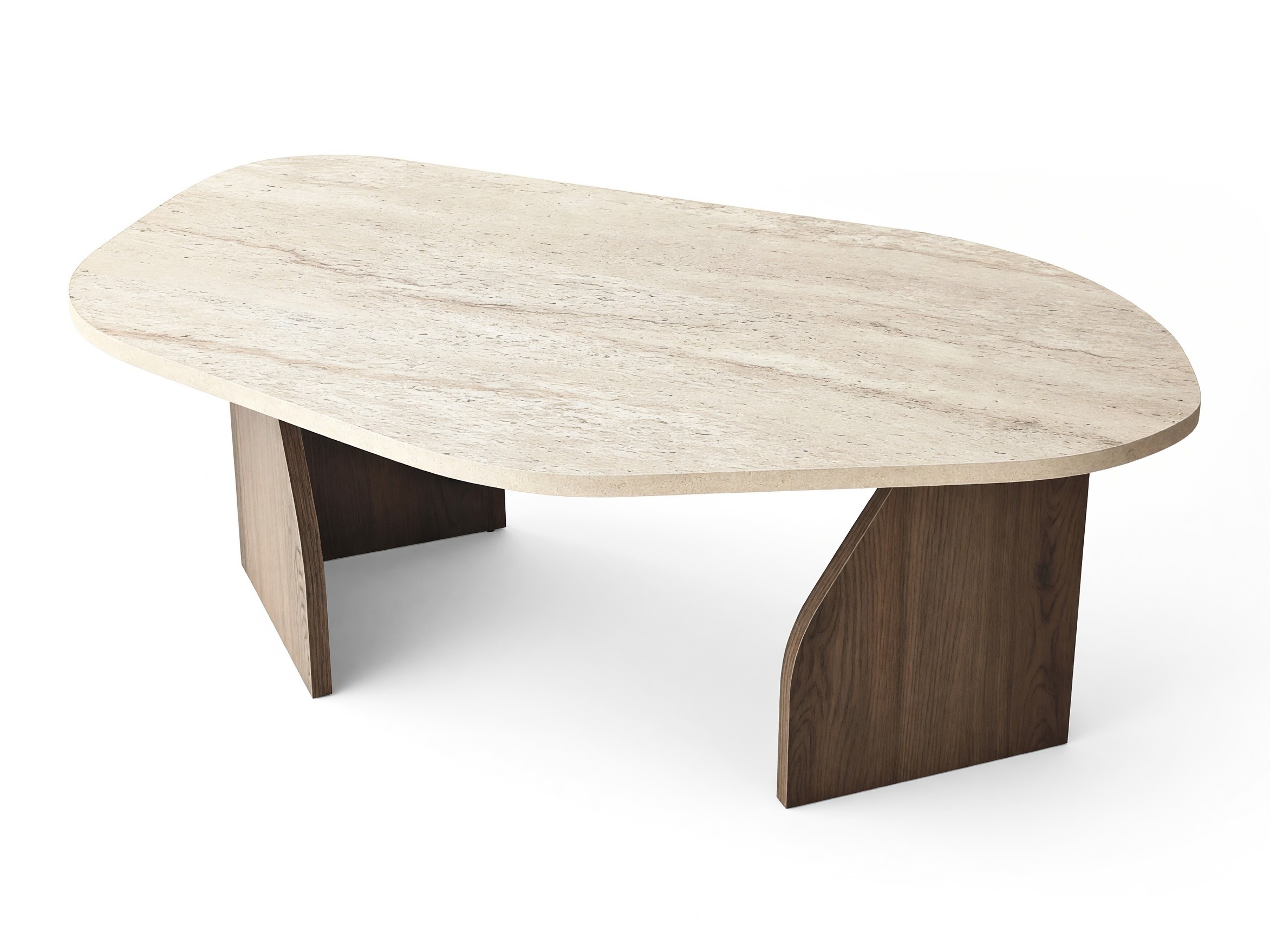 Mesa de centro Kailua 2637 (Travertino claro + Nogal)