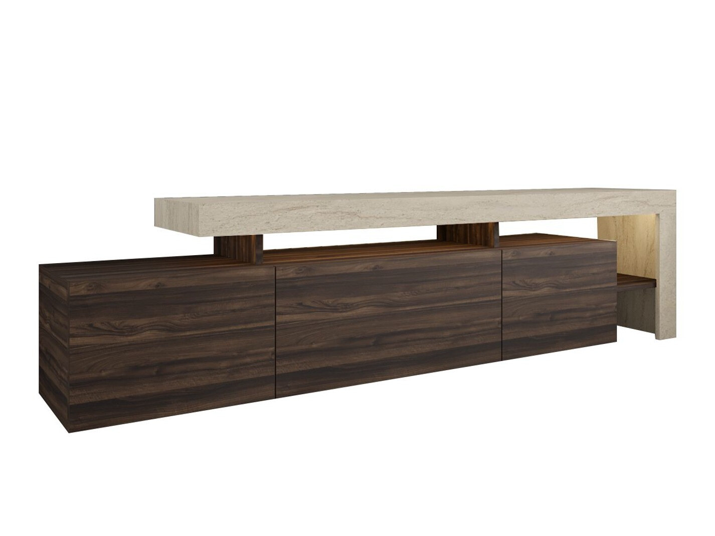 Mueble TV Kailua 292 (Nogal + Travertino claro)
