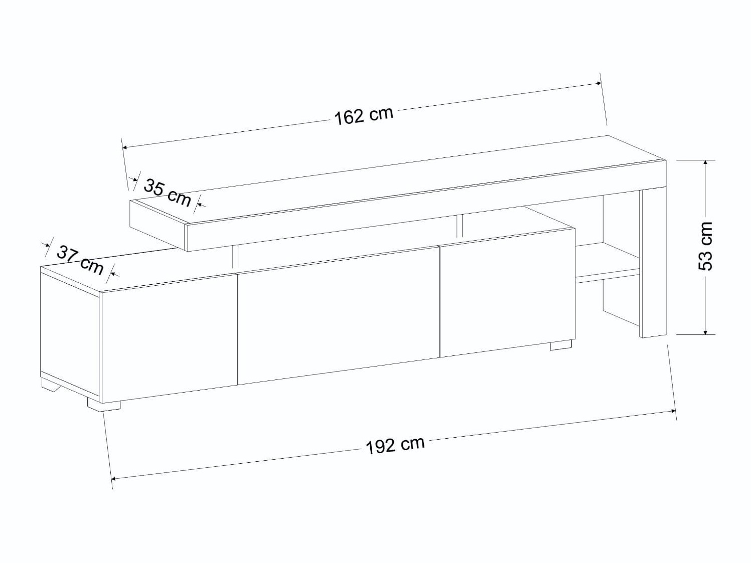 Mueble TV Kailua 292 (Nogal + Travertino claro)