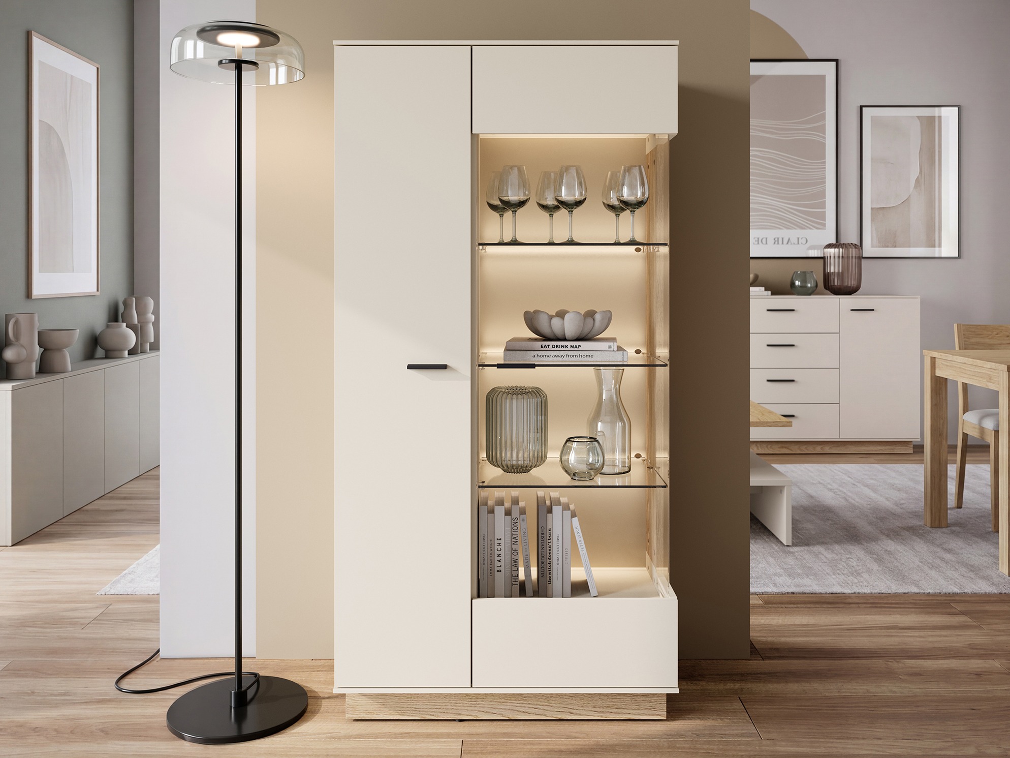 Estantería Avicoro 103 (Roble Sonoma + Cachemira)