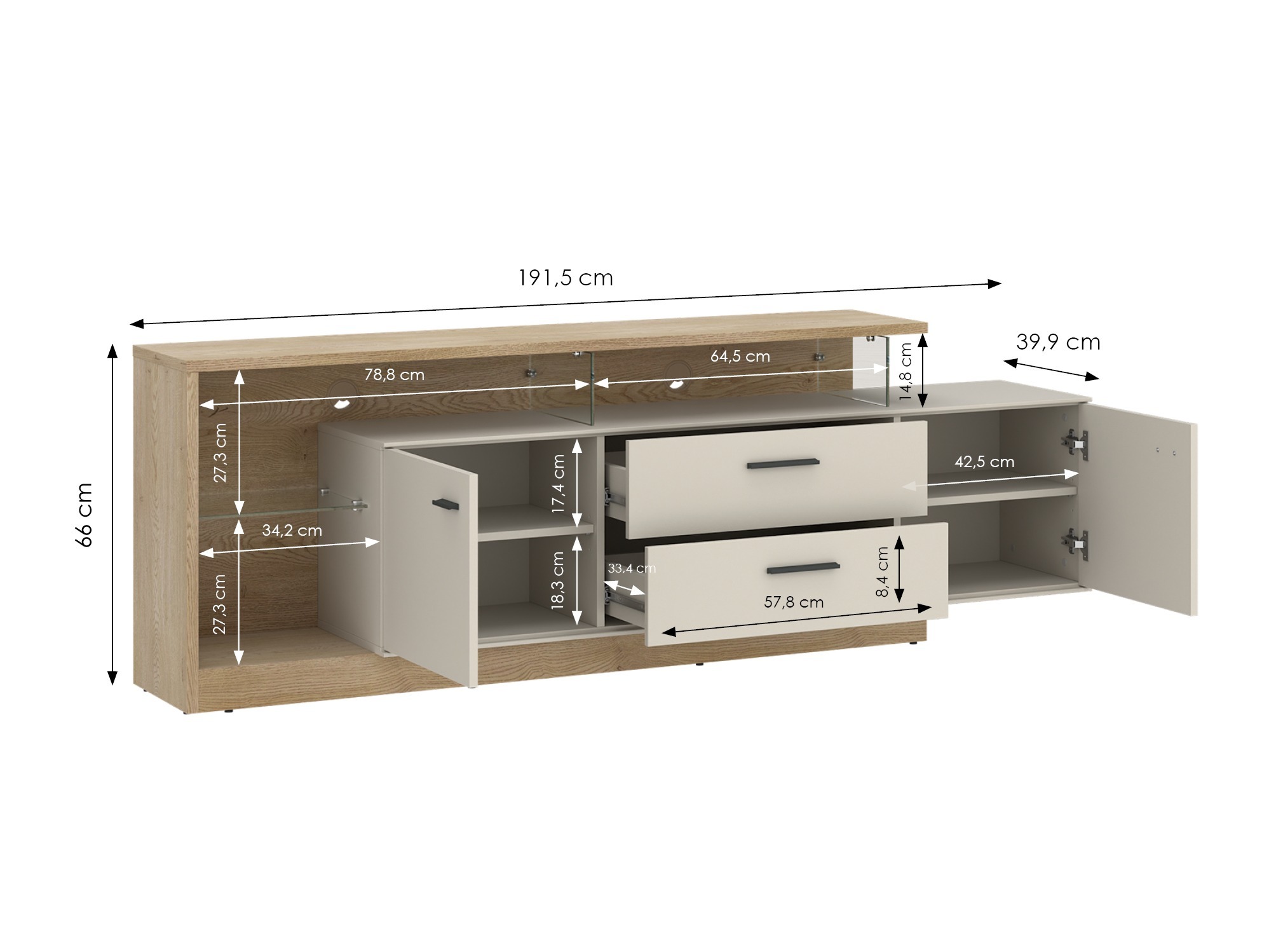 Mueble TV Avicoro 106 (Roble Sonoma + Cachemira)