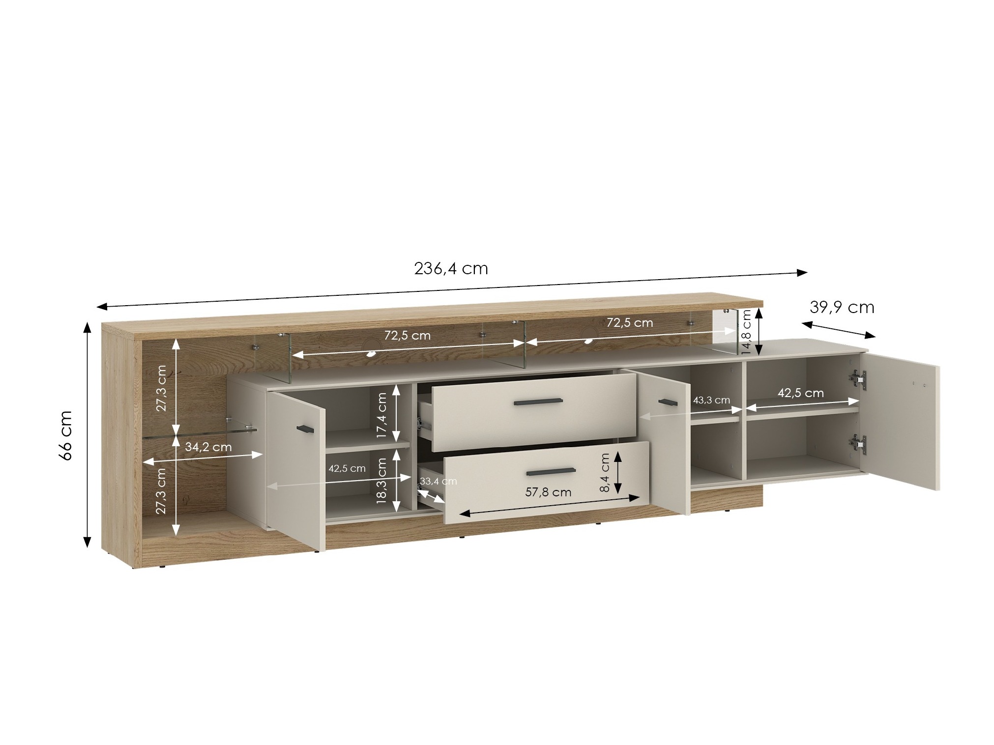 Mueble TV Avicoro 107 (Roble Sonoma + Cachemira)