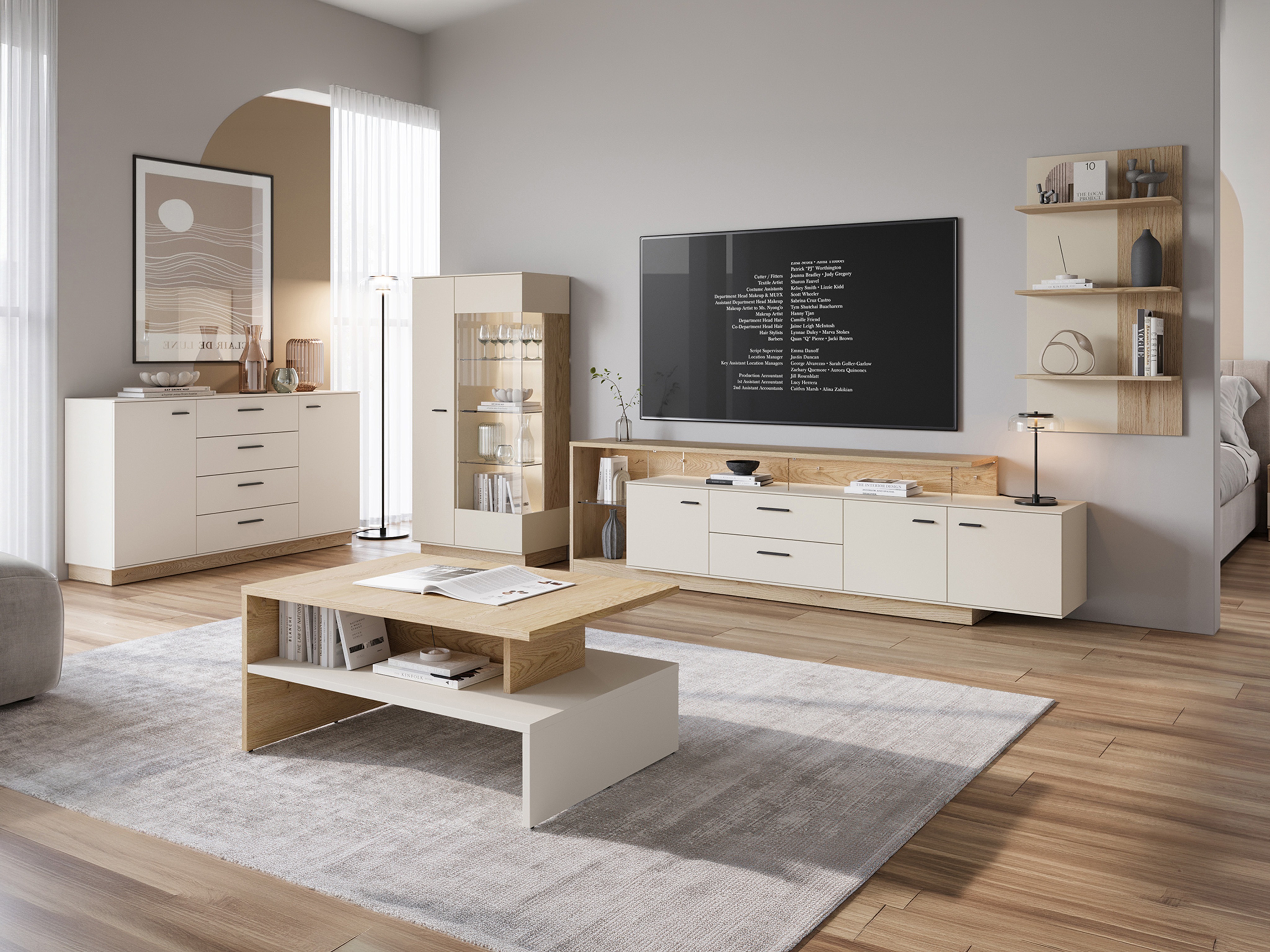 Mueble TV Avicoro 107 (Roble Sonoma + Cachemira)