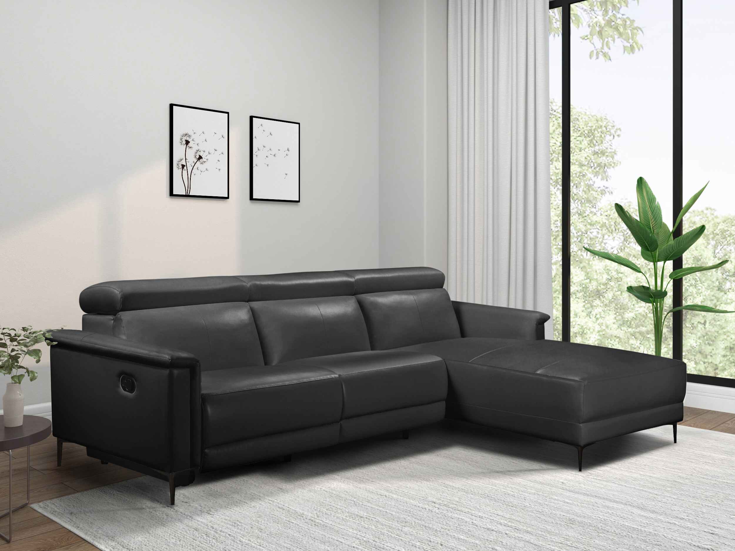 Sillón reclinable de ángulo suave Evamare 106 (Negro)
