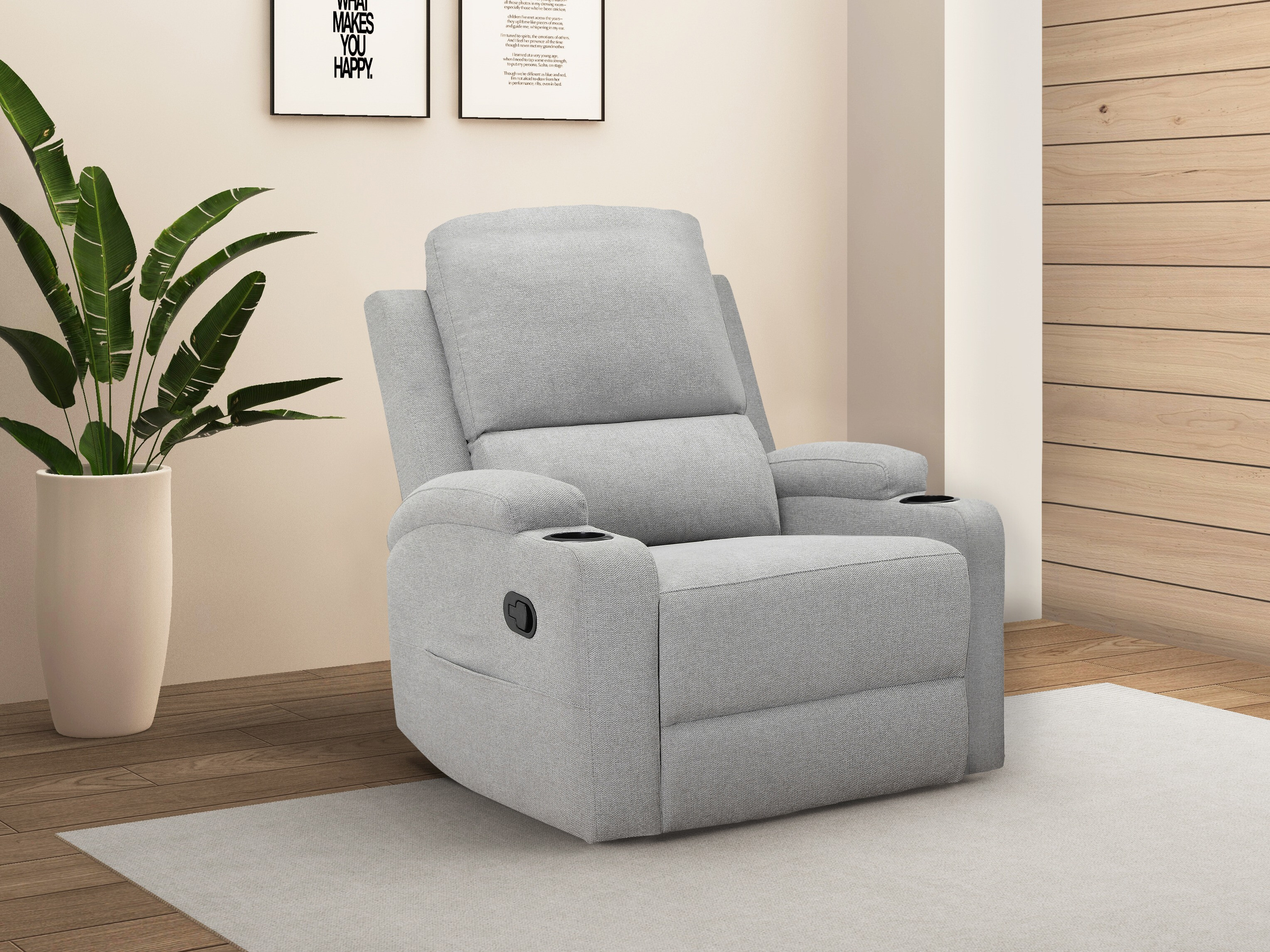 Sillón reclinable Denton 1565 (Gris claro)