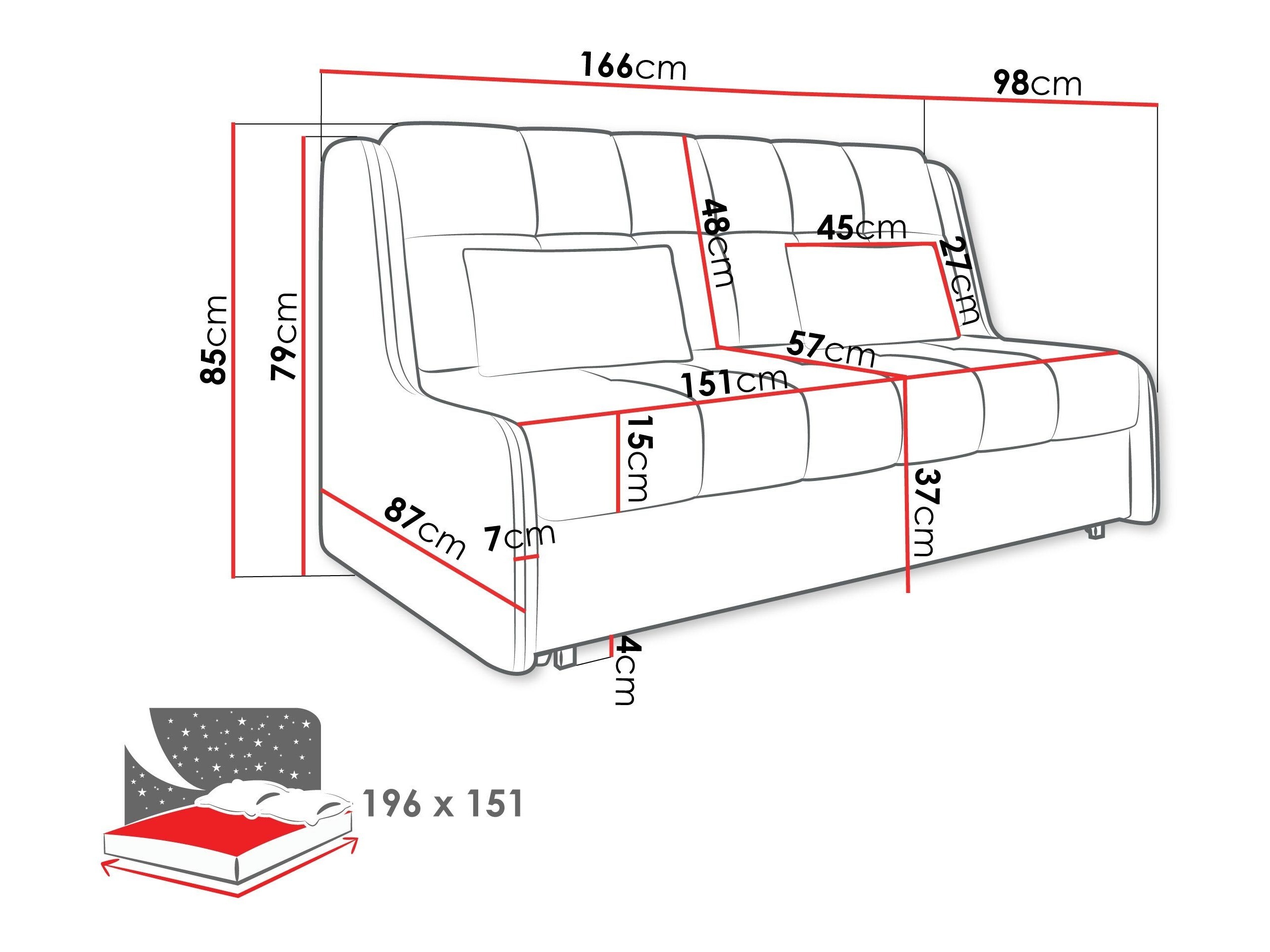 Sofá cama Columbus 257 (Sereno 681)