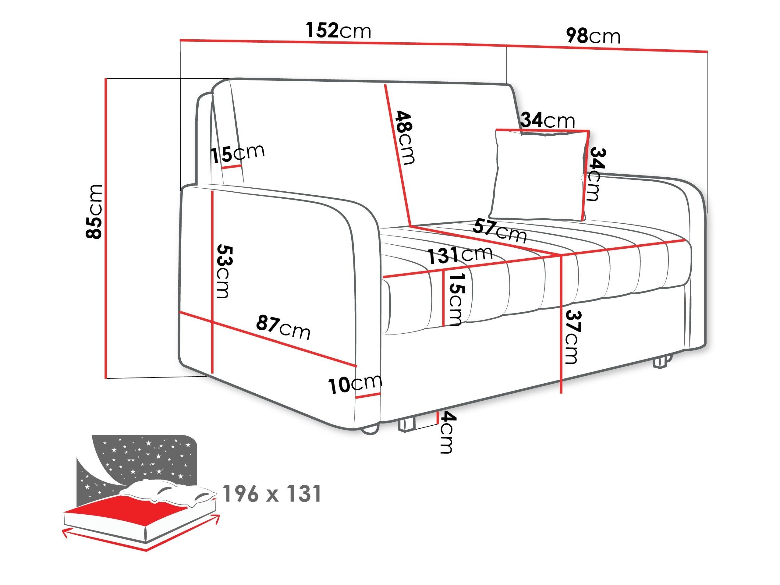 Sofá cama Columbus 260 (Polo 872)