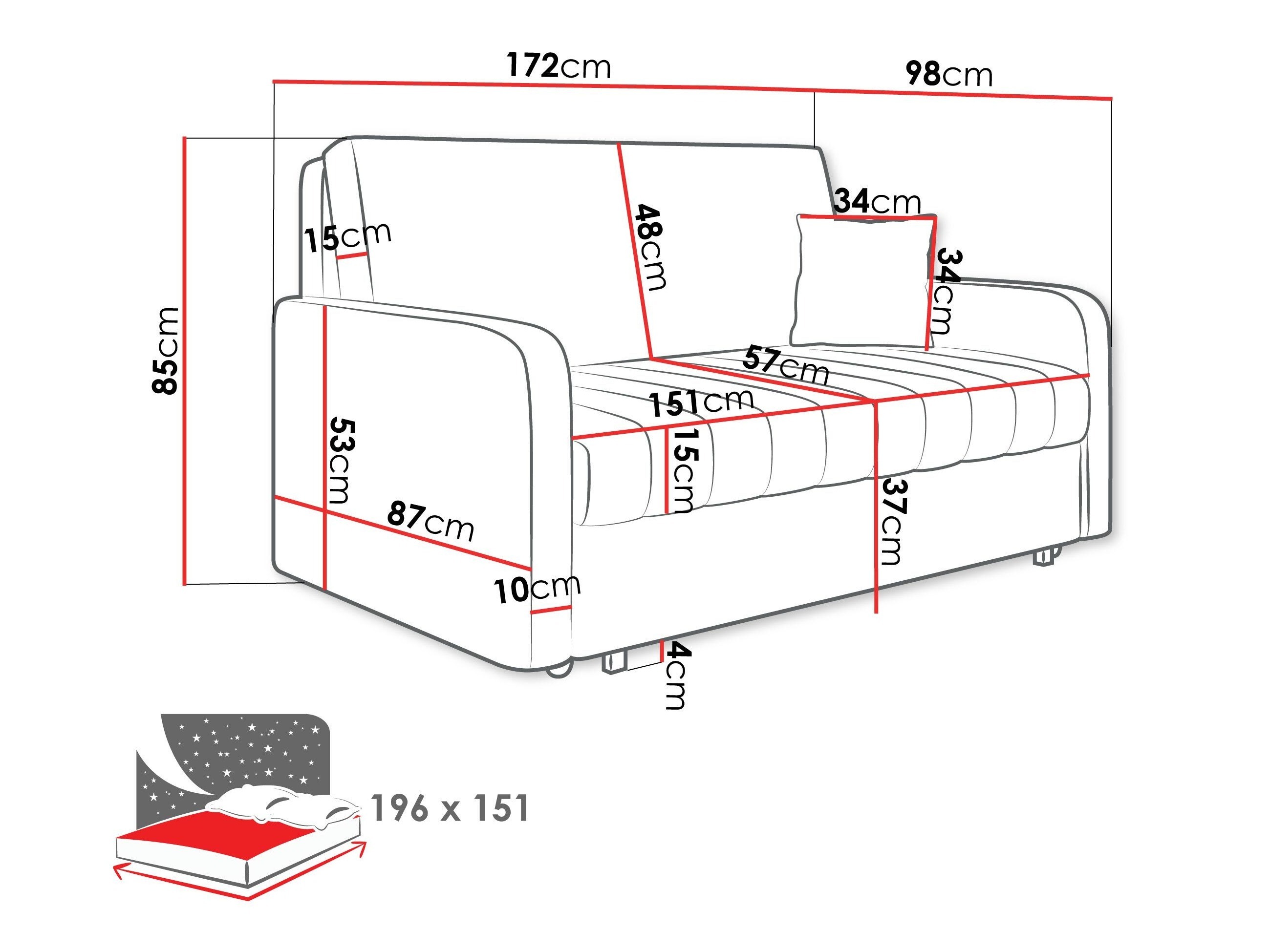 Sofá cama Columbus 261 (Polo 872)