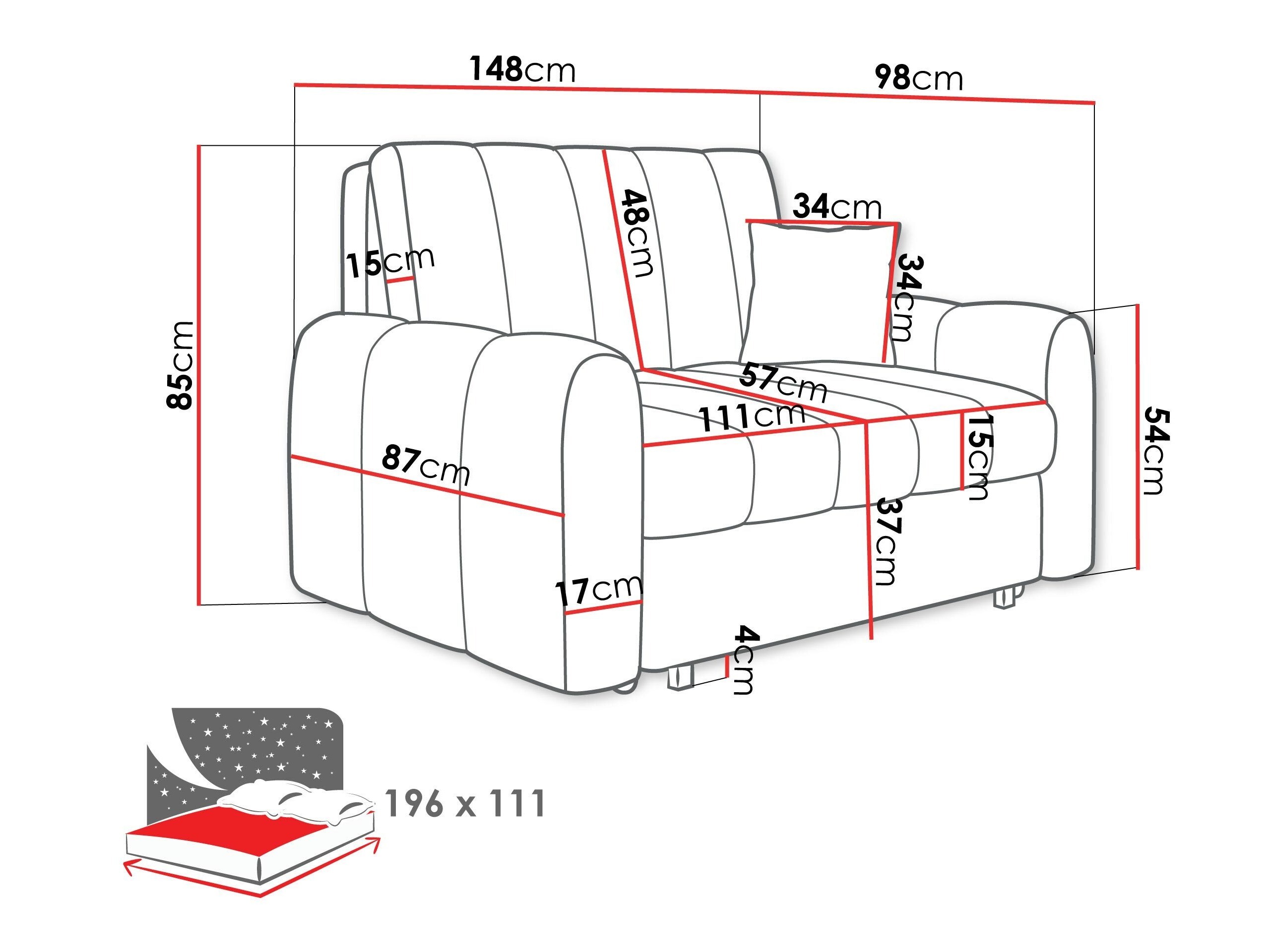 Sofá cama Columbus 263 (Lumo 30)