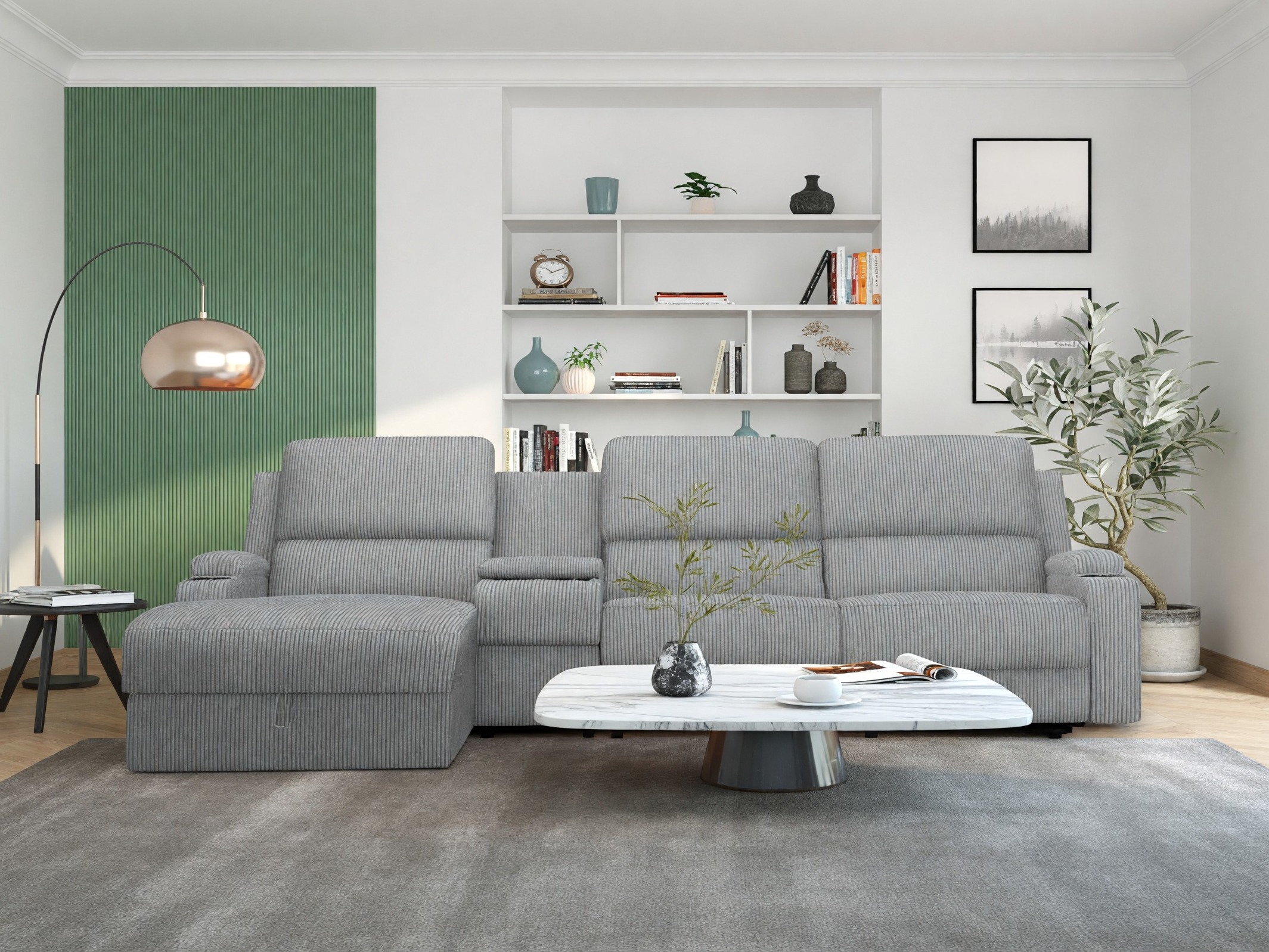Sillón reclinable de ángulo suave Denton 1568 (Gris)