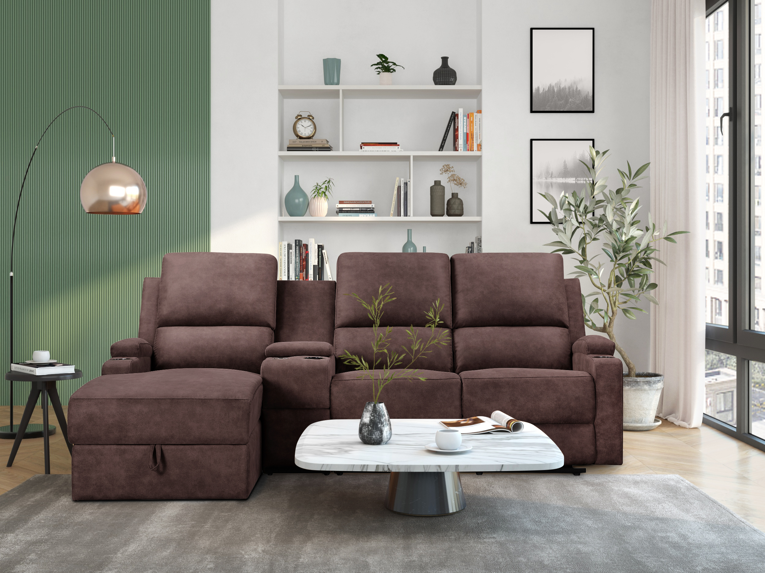 Sillón reclinable de ángulo suave Denton 1568 (Marrón oscuro)
