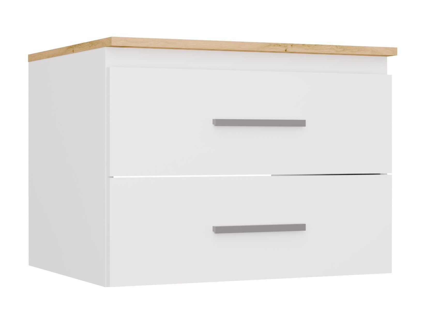 Armario de baño colgante para lavabo Nolmaru 112 (Blanco + Roble Artisan)
