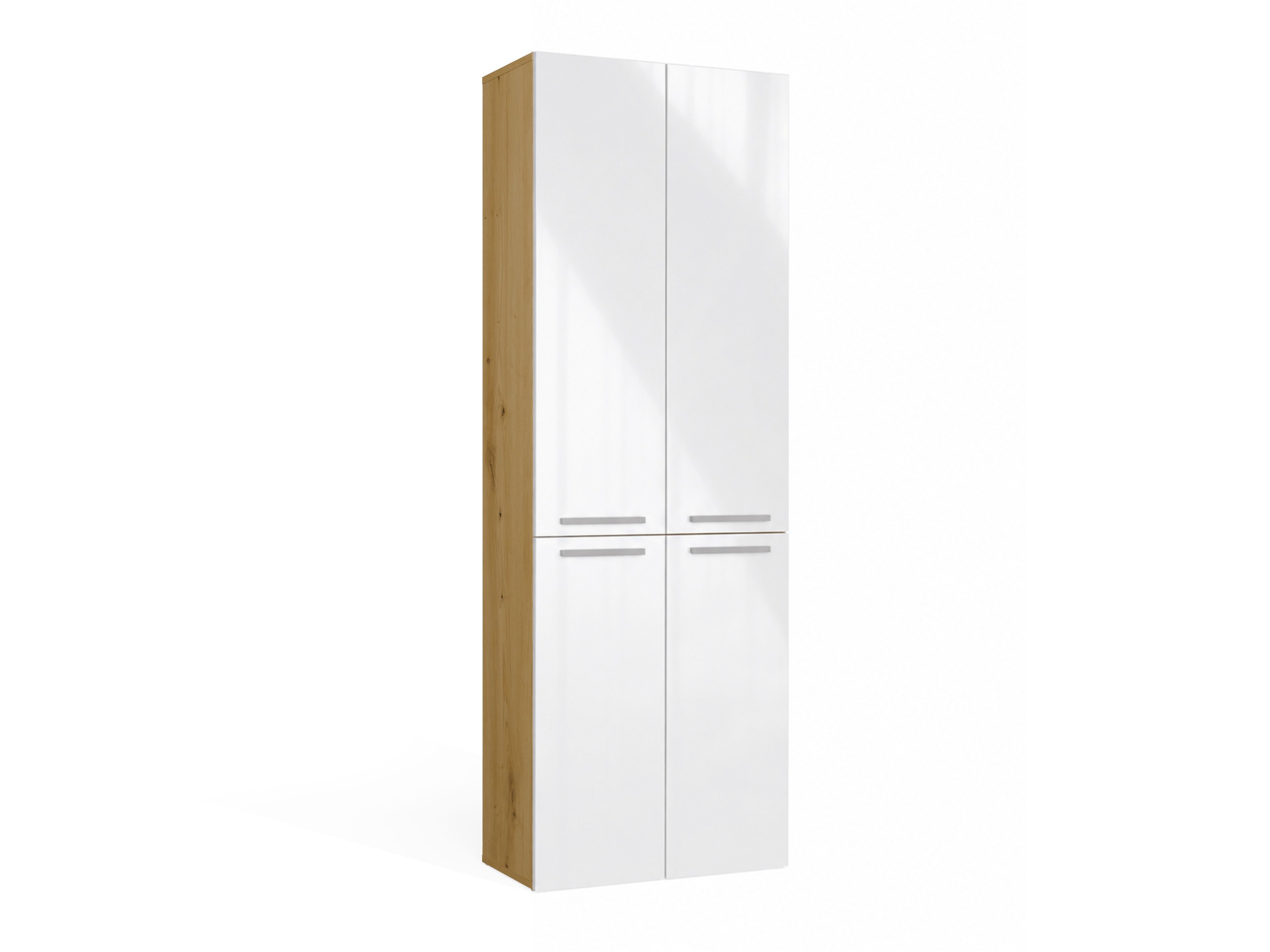 Armario de pie para baño Nolmaru 100 (Roble Artisan + Blanco brillante)