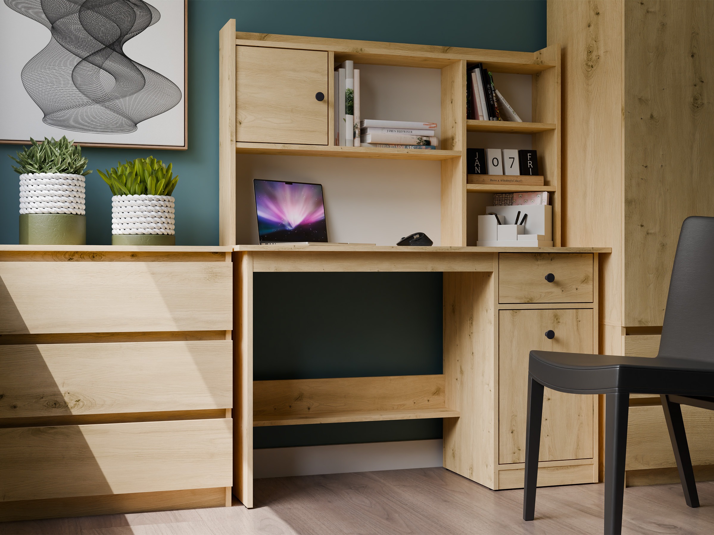 Mesa de oficina Mandeville 376 (Roble Artisan)