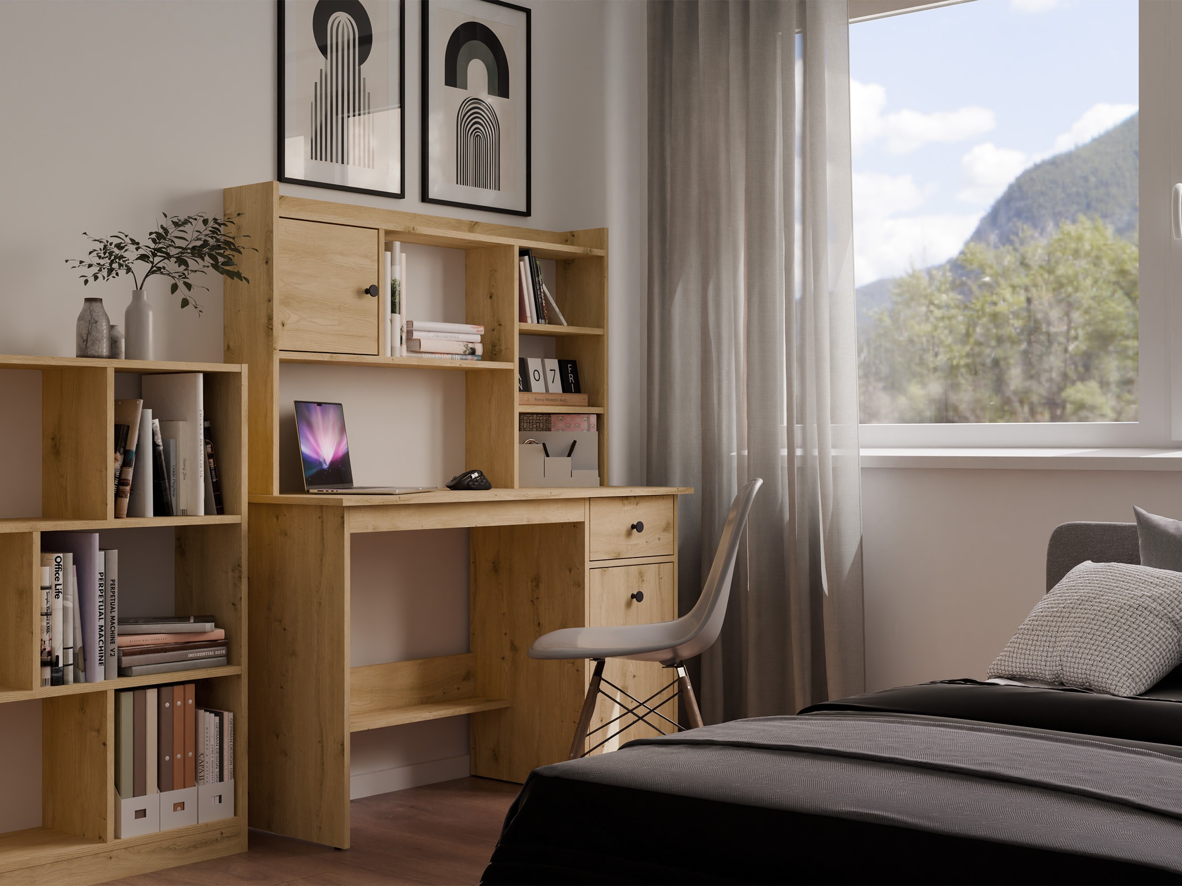 Mesa de oficina Mandeville 376 (Roble Artisan)
