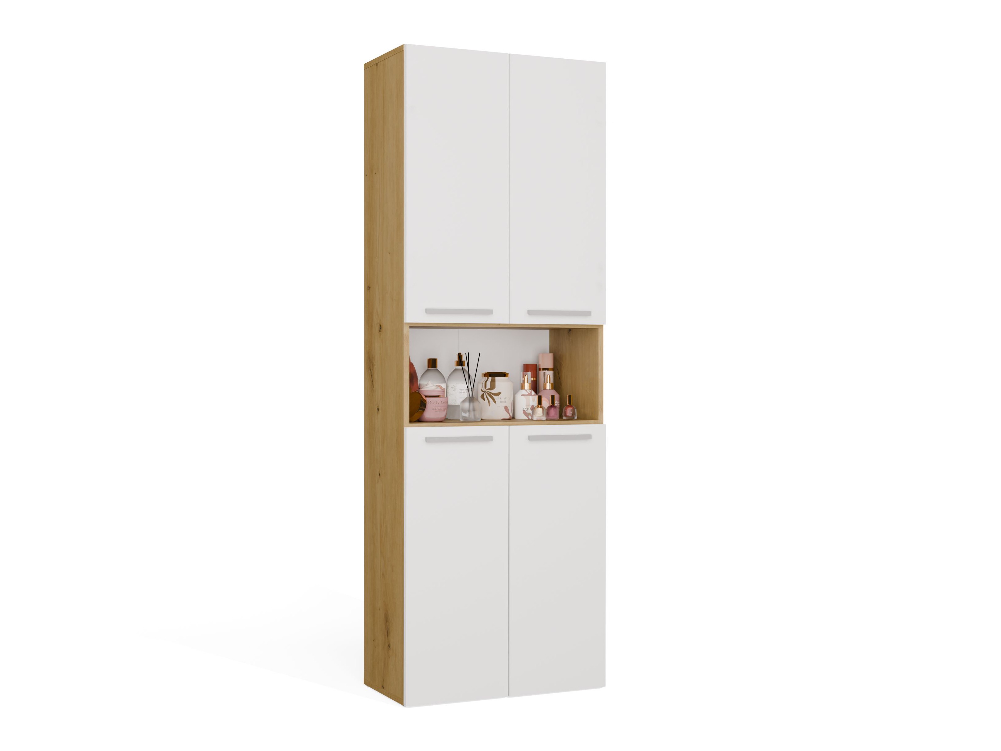 Armario de pie para baño Nolmaru 101 (Roble Artisan + Blanco)